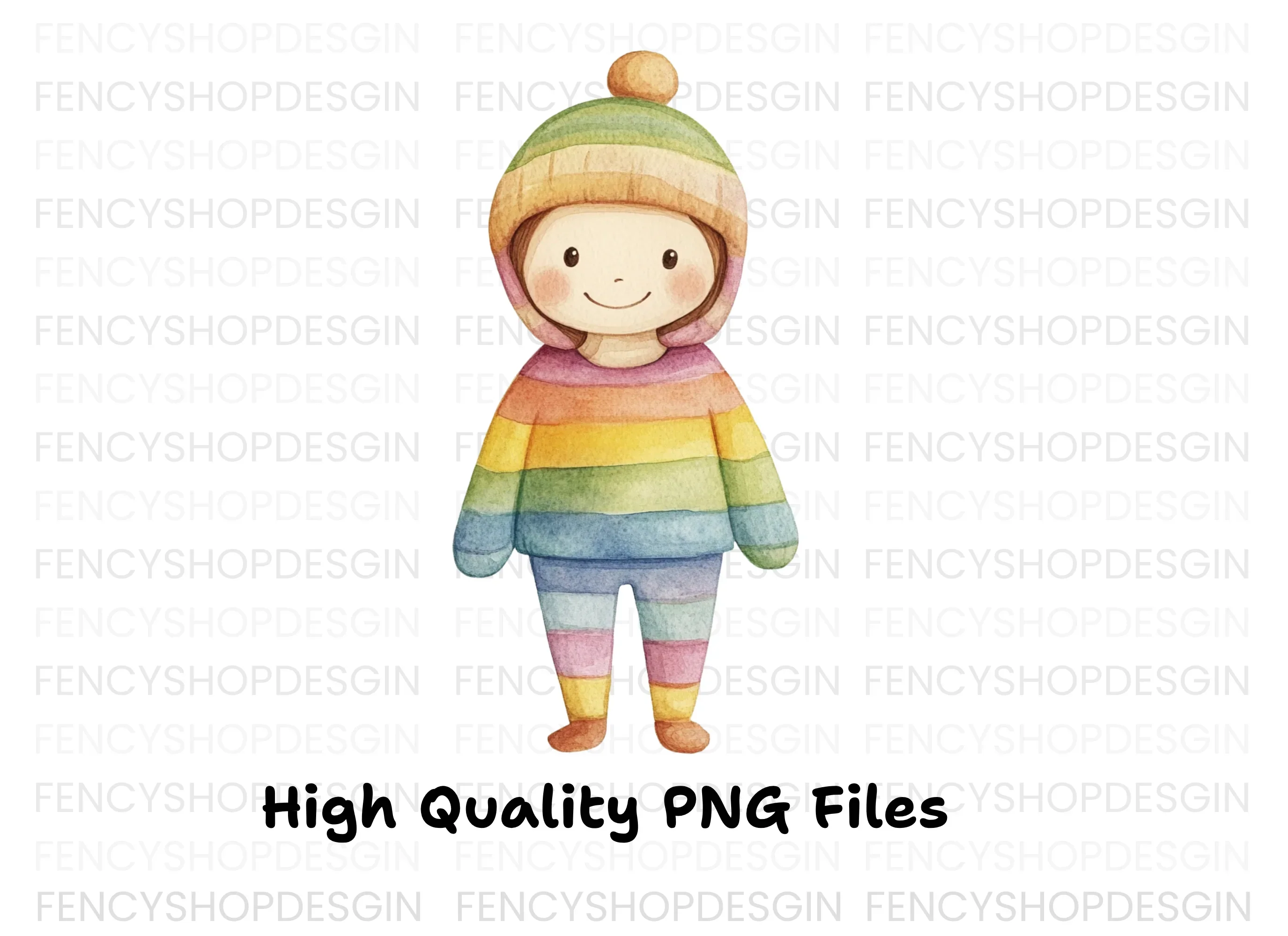 Cute Rainbow Outfit Child Clipart Bundle - Image 2