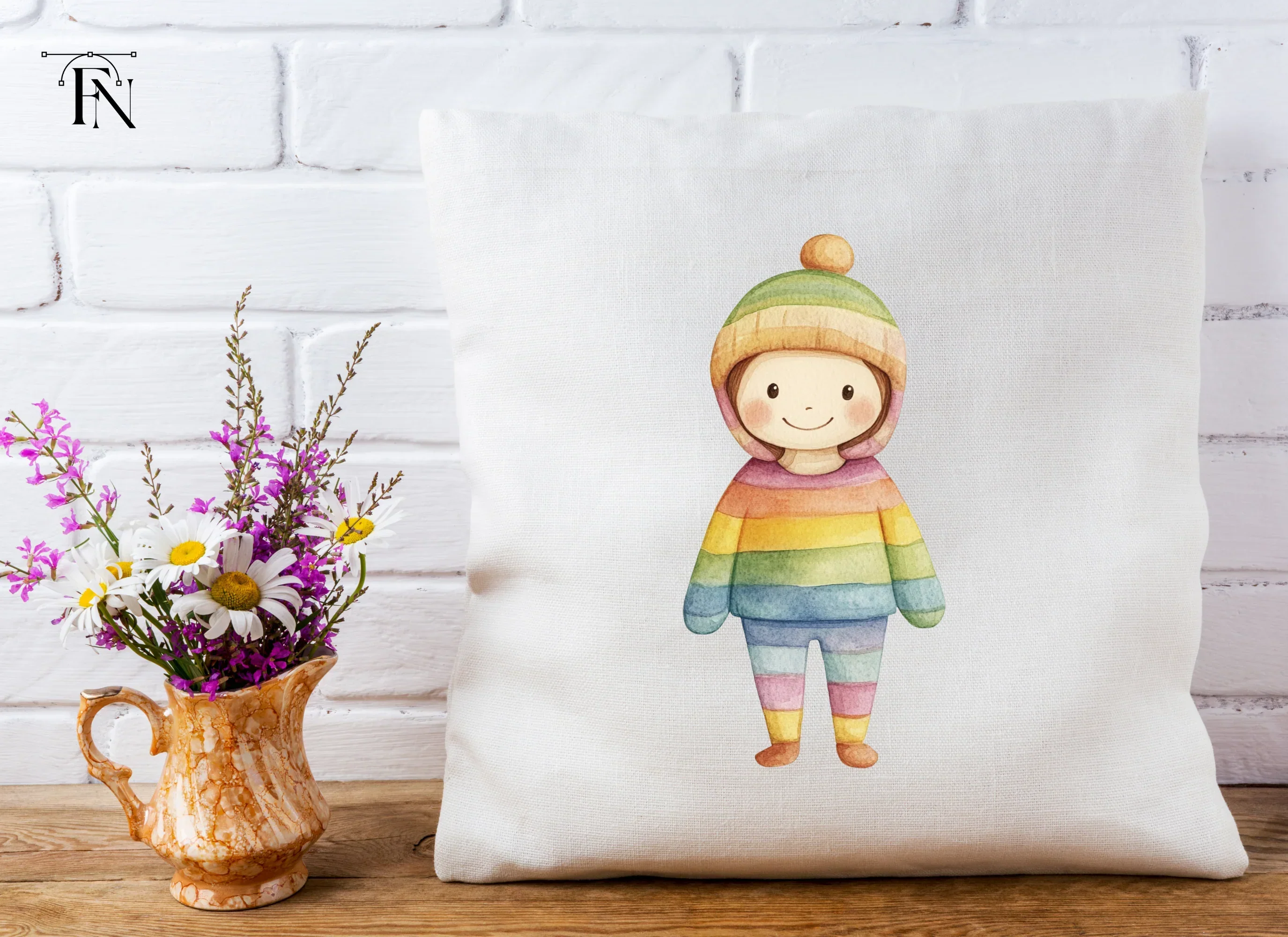 Cute Rainbow Outfit Child Clipart Bundle - Image 4