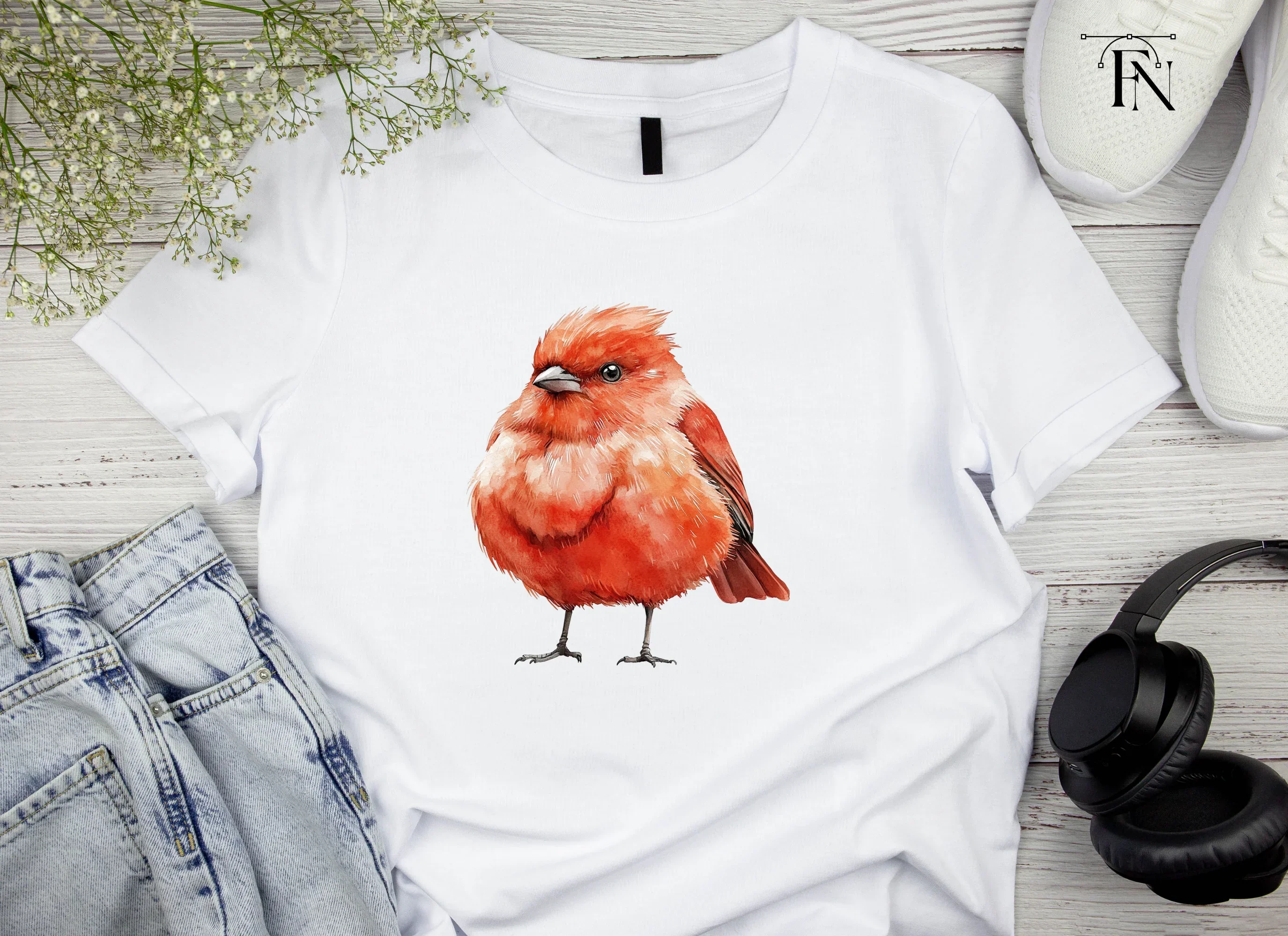 Cute Red Cardinal Bird Clipart Bundle - Image 4