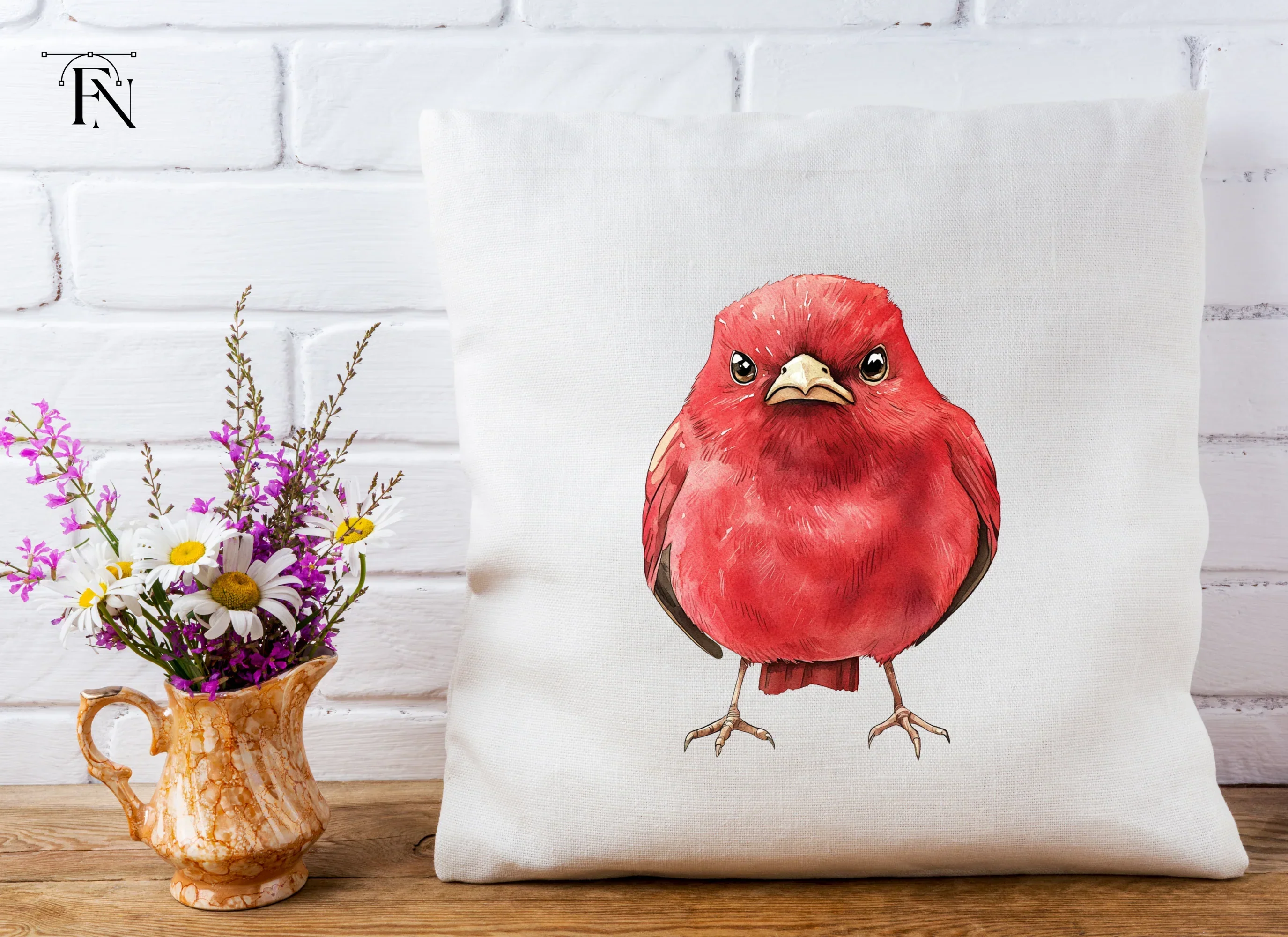 Cute Red Cardinal Bird Clipart Bundle - Image 5