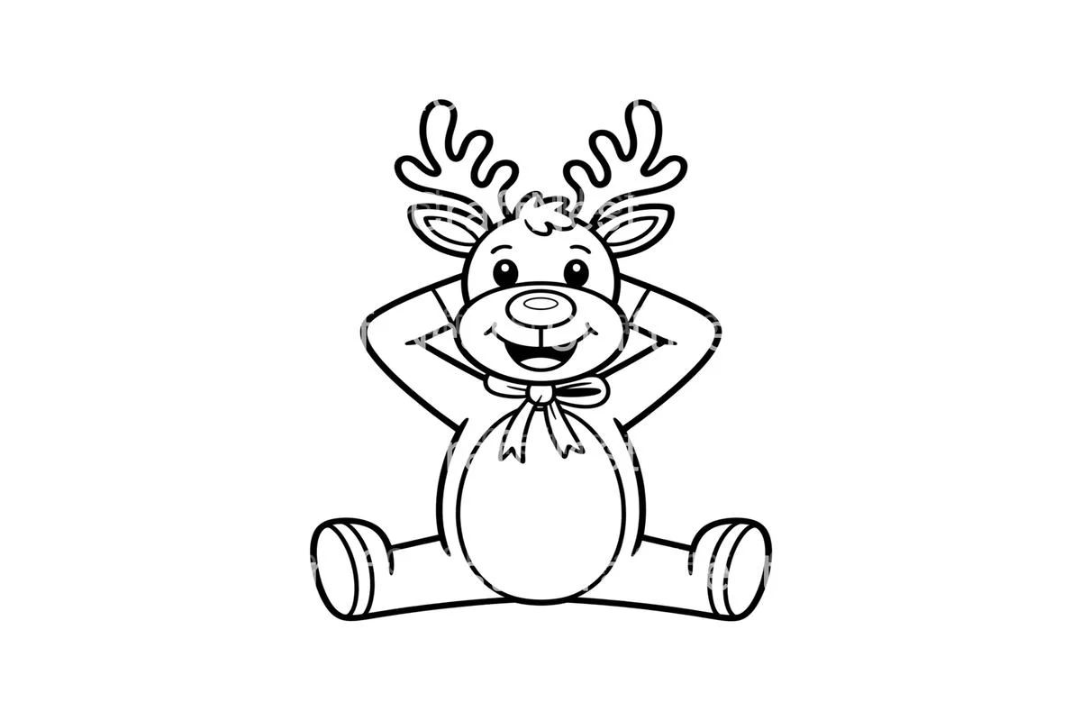 Cute Reindeer Christmas Coloring Books - Image 3