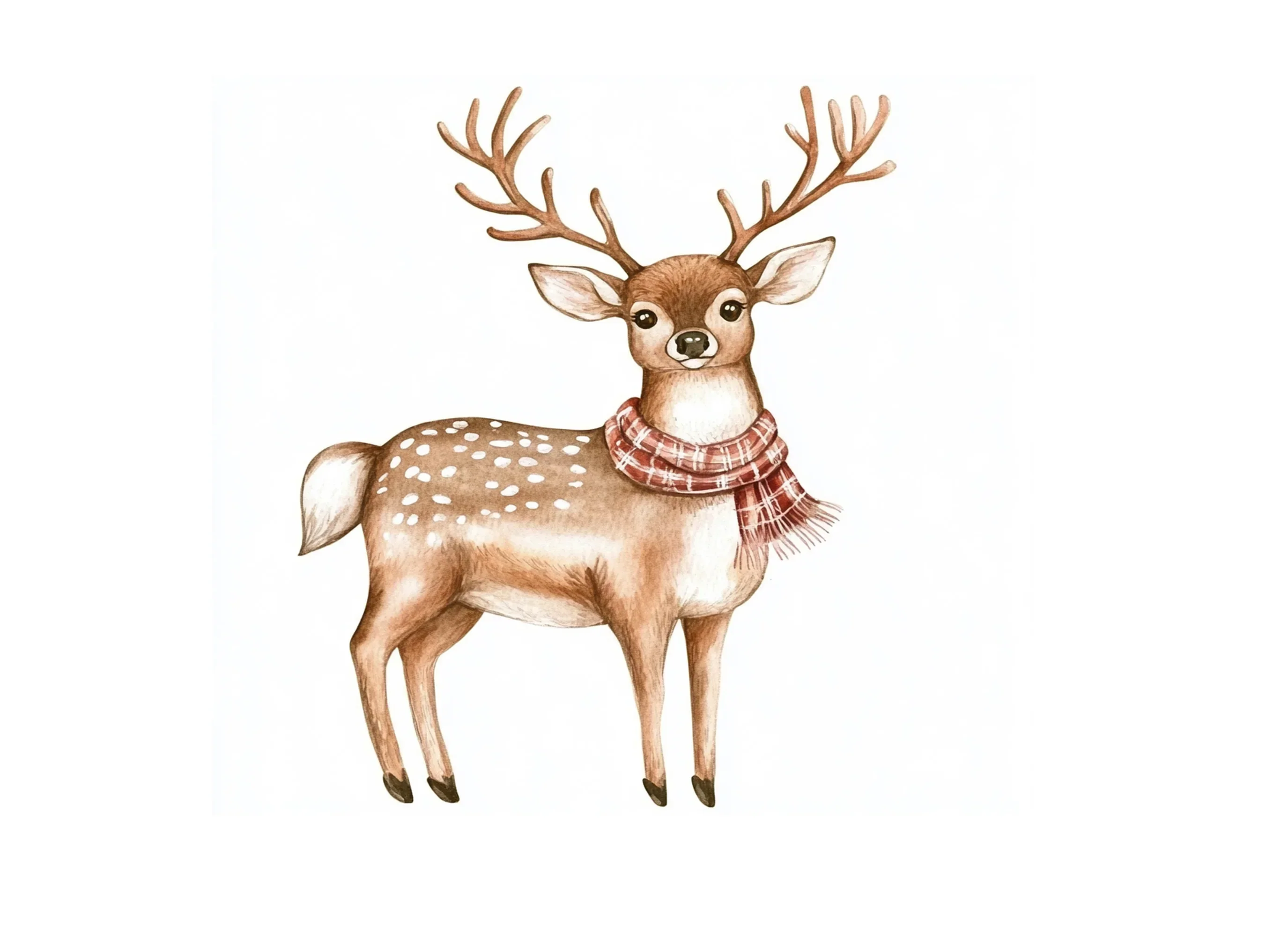 Cute Reindeer with Scarf Clipart Bundle - Image 3