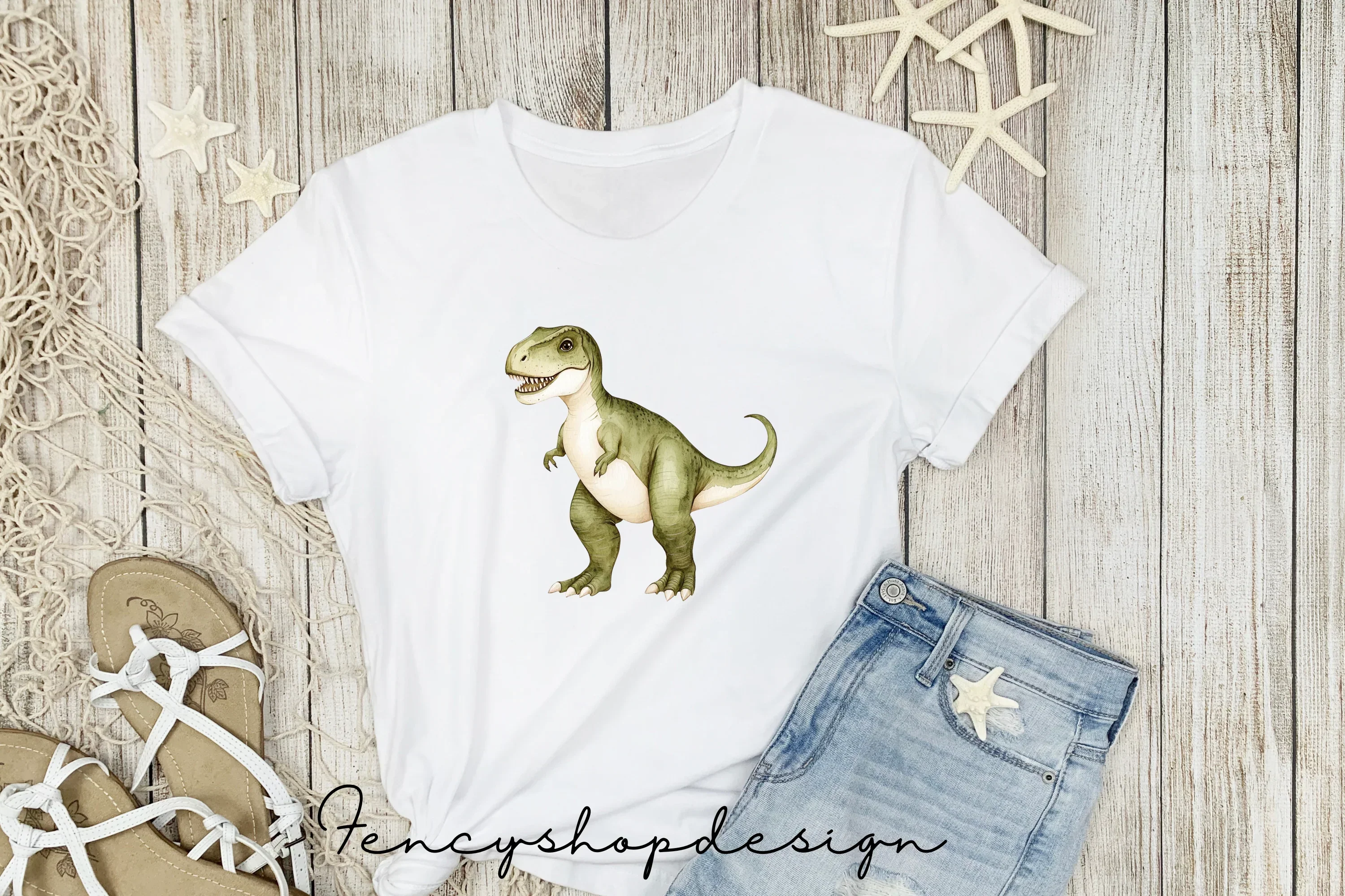 Cute Rex Dinosaur Clipart Bundle - Image 6