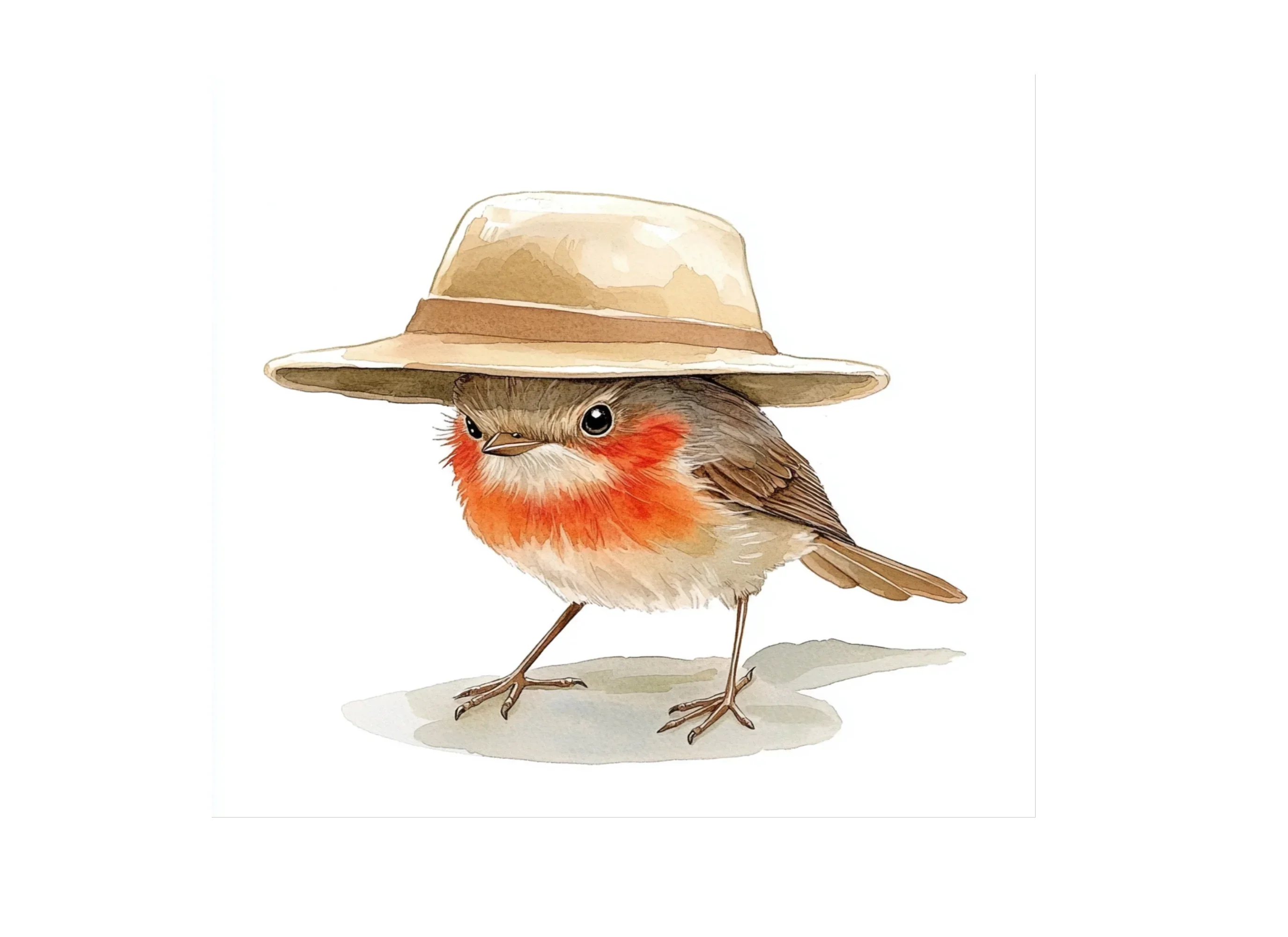 Cute Robin Birds with Straw Hats Clipart Bundle - Image 3