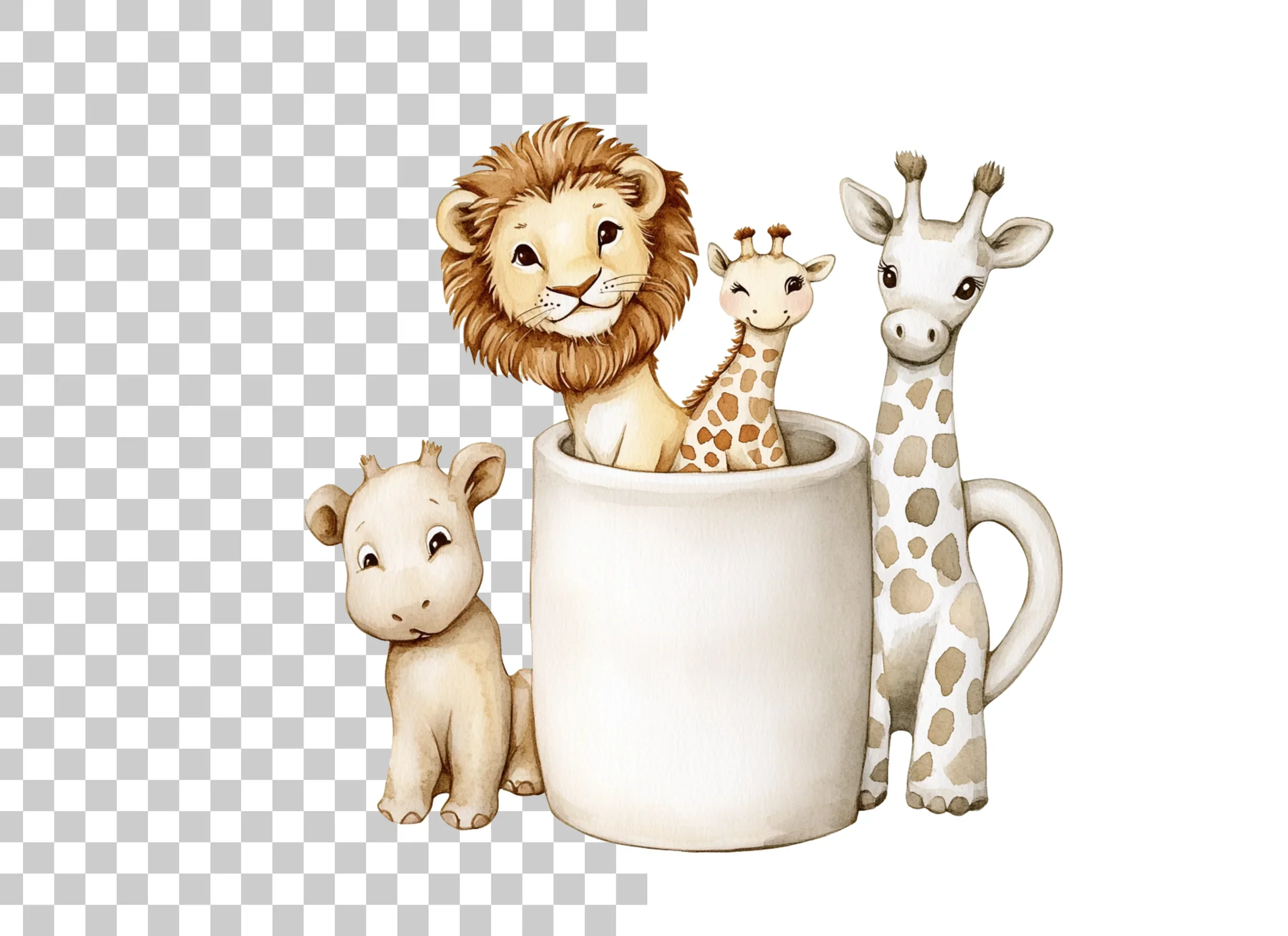 Cute Safari Animals Clipart Bundle - Image 2