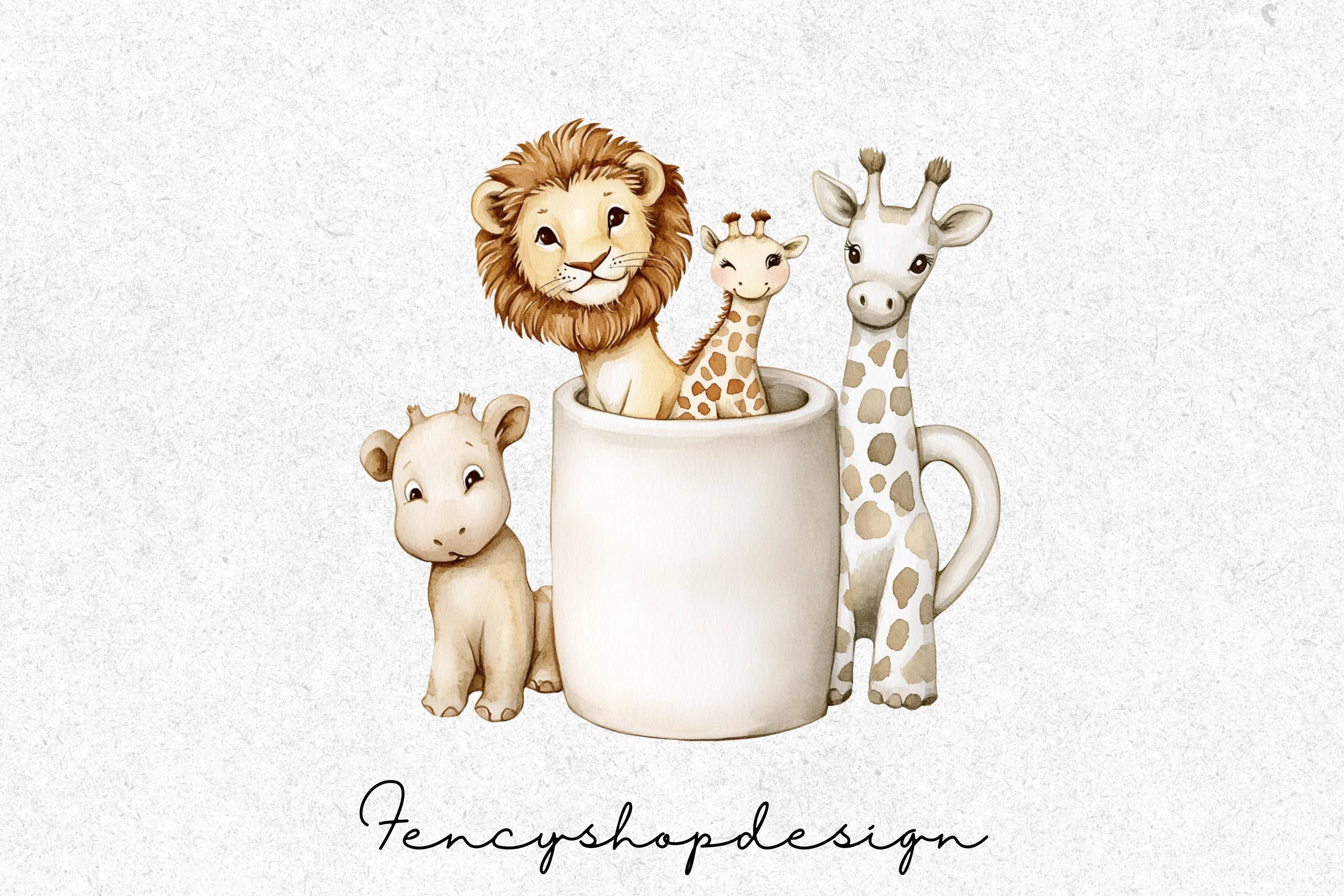 Cute Safari Baby Animals Clipart Bundle - Image 3