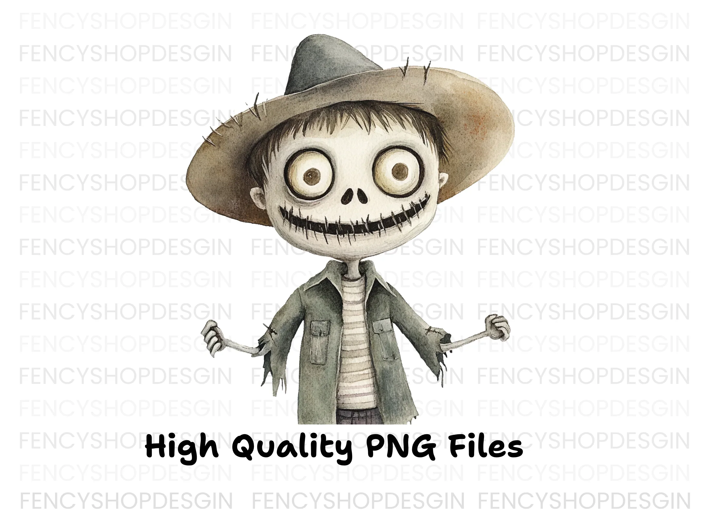 Cute Scarecrow Boy Halloween Clipart Bundle - Image 2