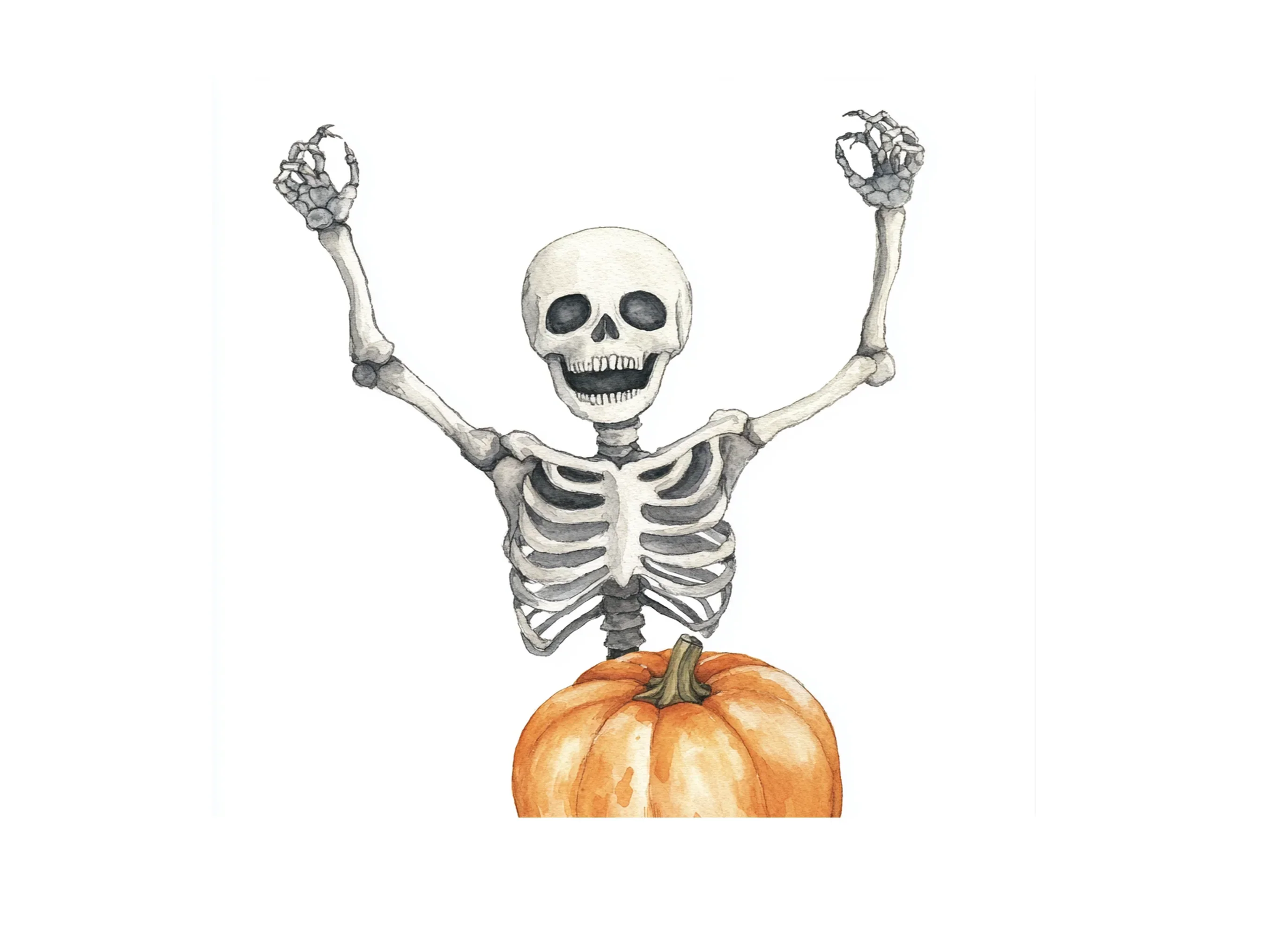 Cute Skeleton Pumpkin Clipart Bundle - Image 2