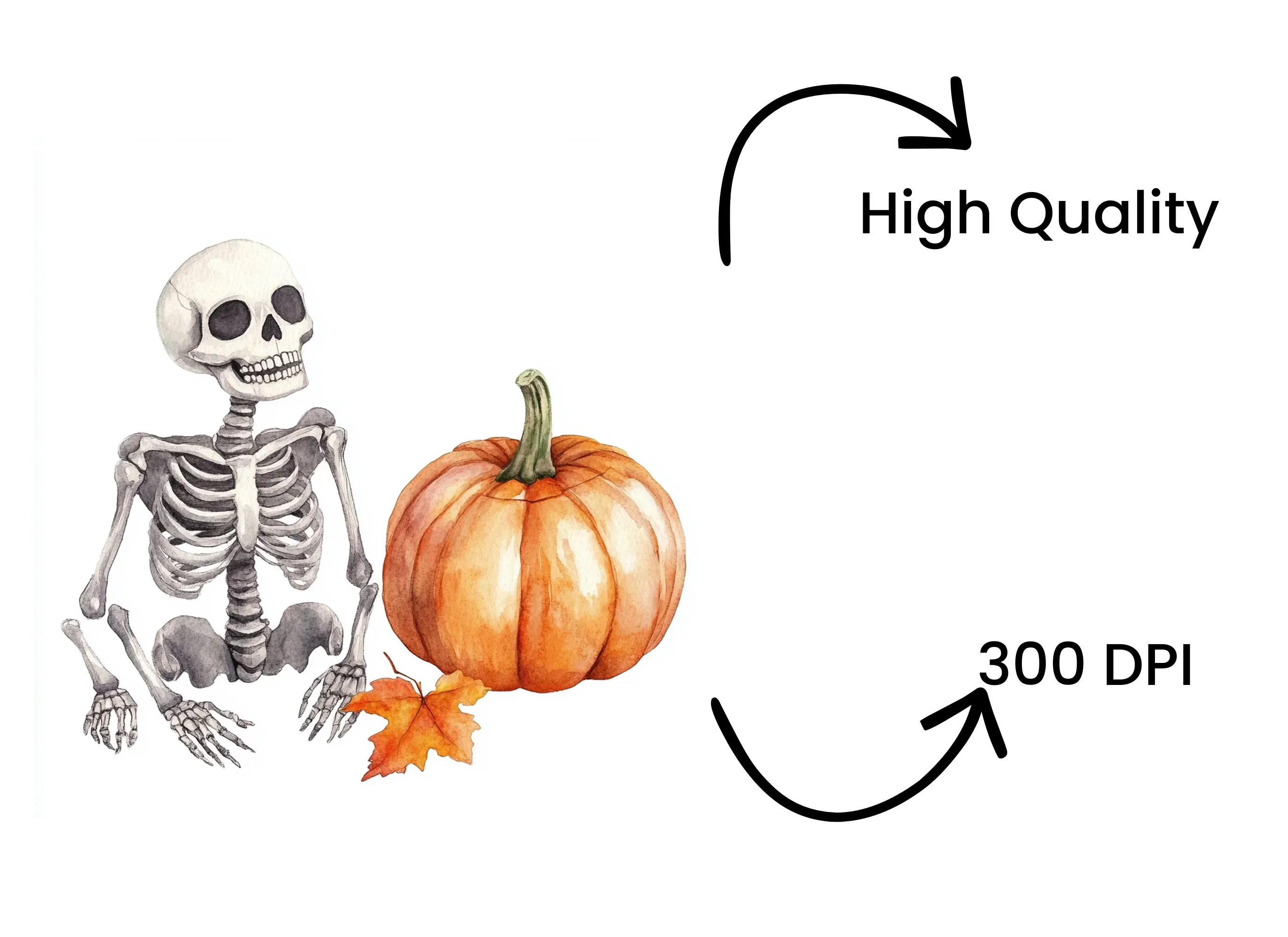 Cute Skeleton Pumpkin Clipart Bundle - Image 4