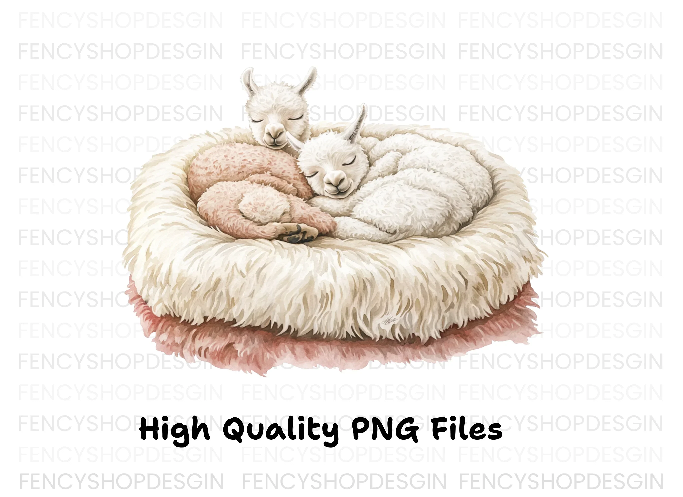 Cute Sleeping Baby Alpaca Clipart Bundle - Image 3
