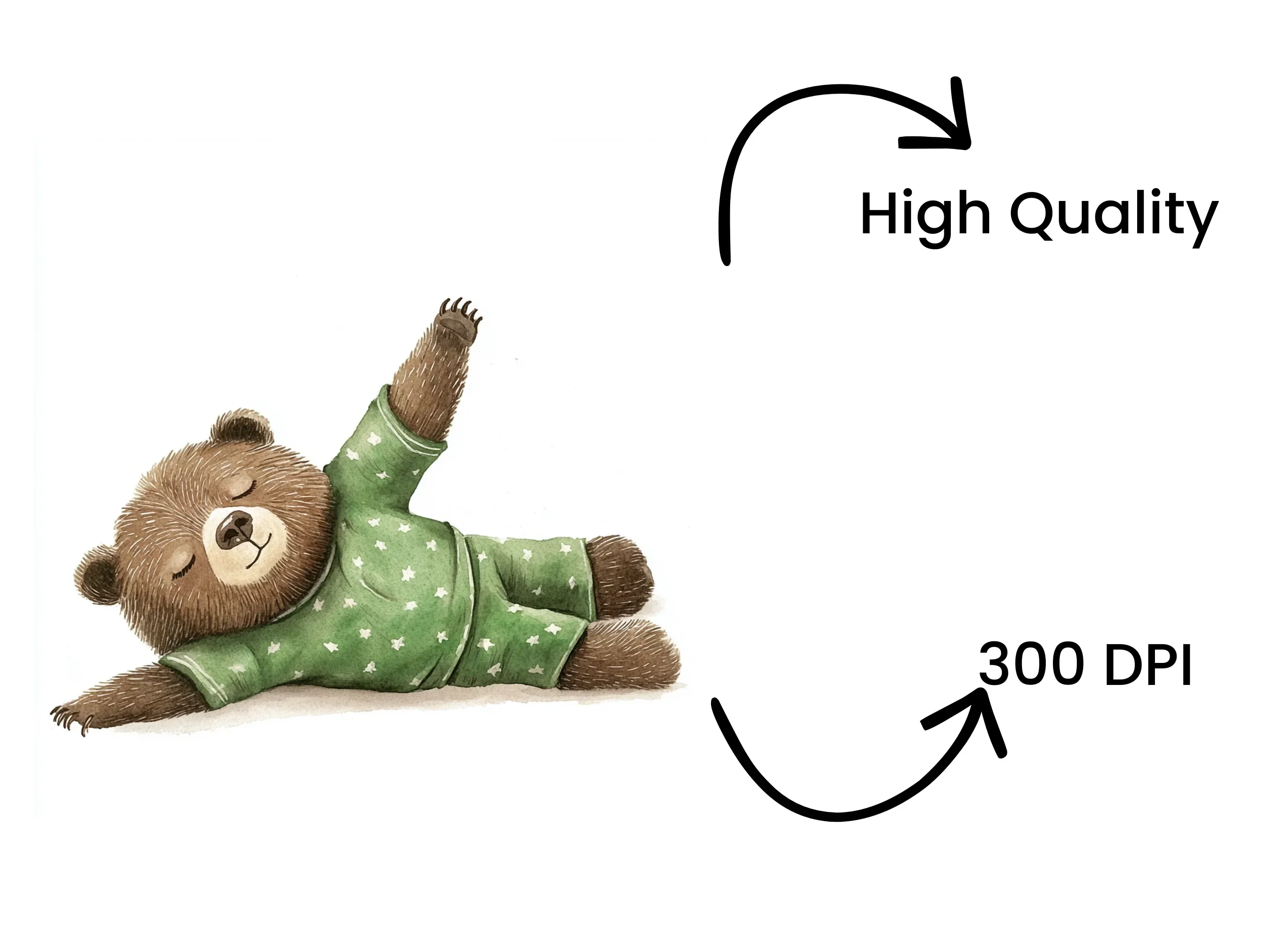 Cute Sleeping Bear Clipart Bundle - Image 4