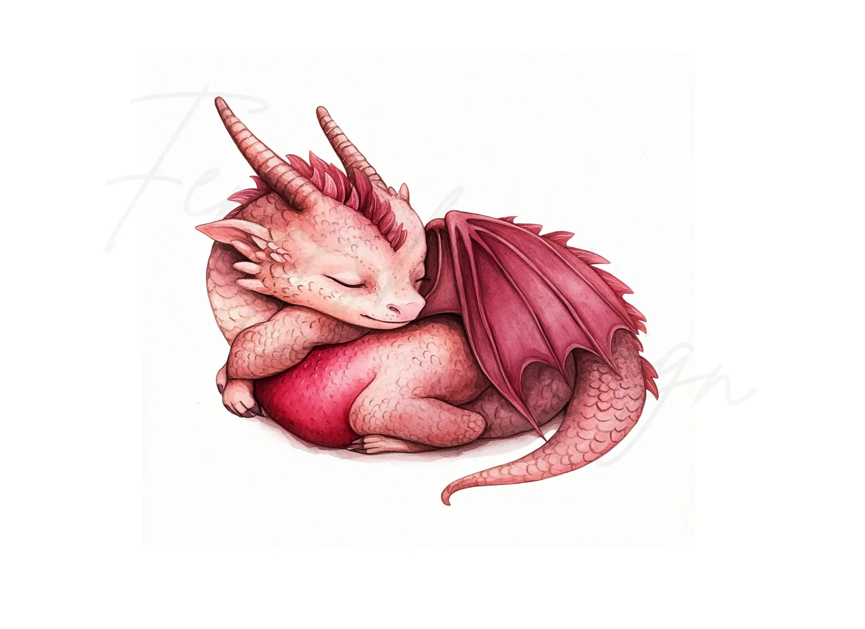 Cute Sleeping Dragon Clipart Bundle - Image 3