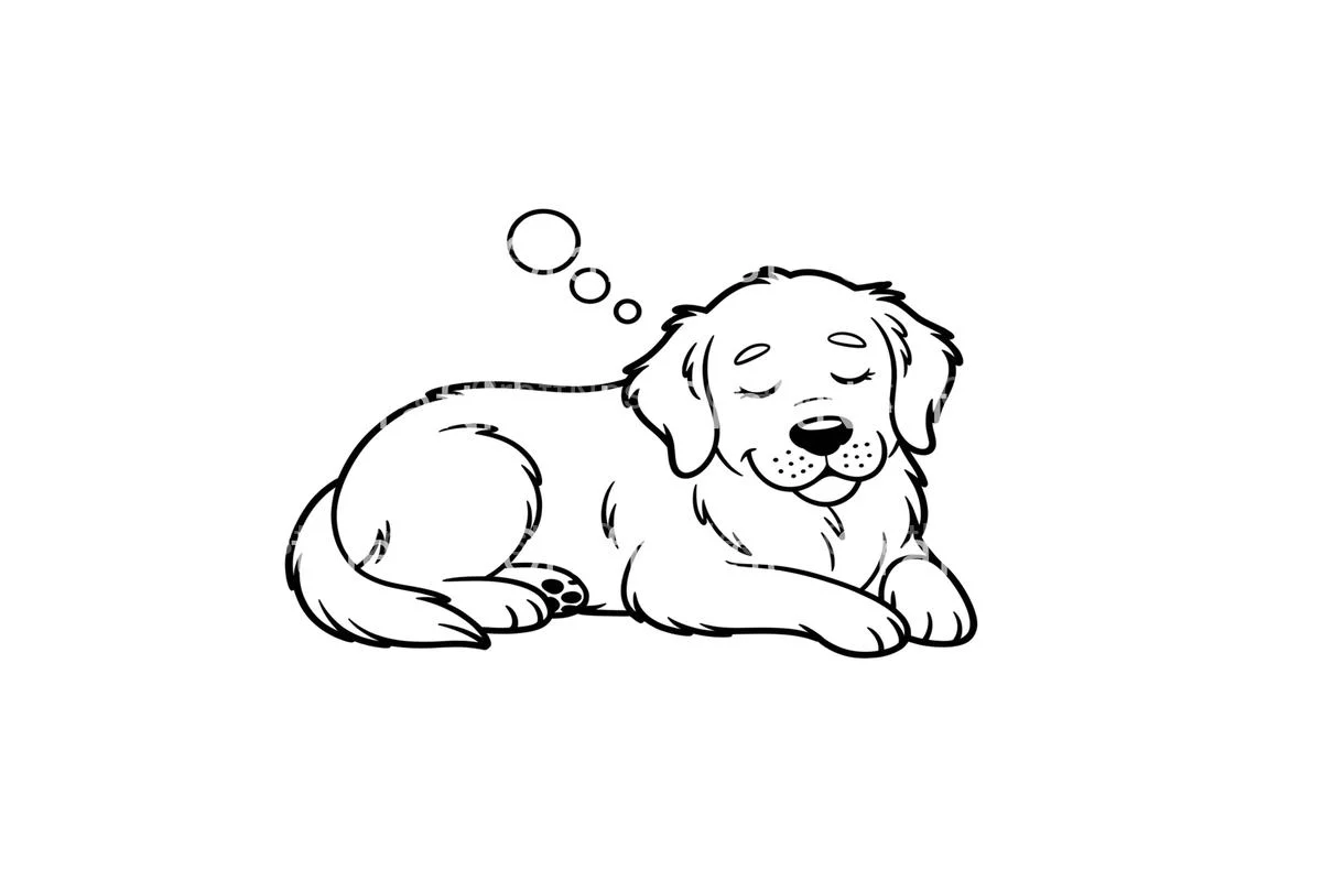 Cute Sleeping Puppy Dog Coloring Books - Image 2