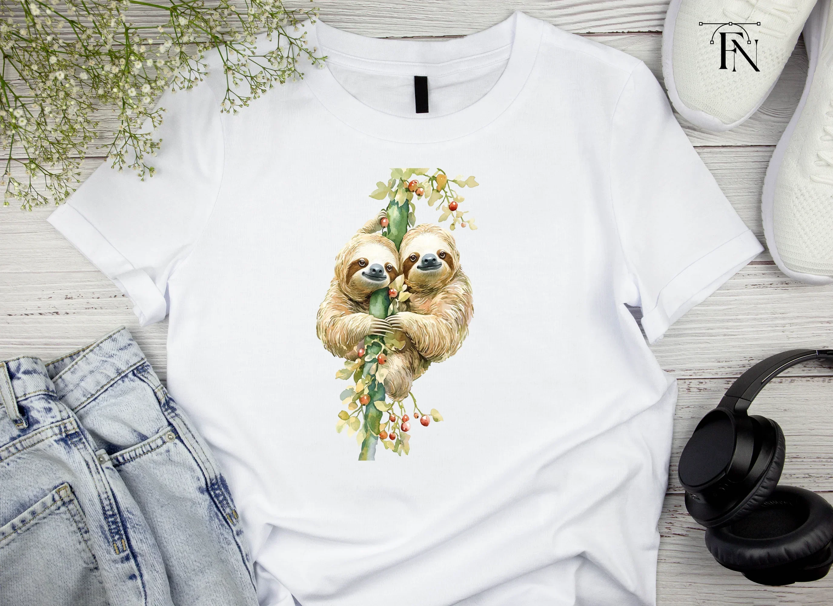 Cute Sloth Family Clipart Bundle - Image 4