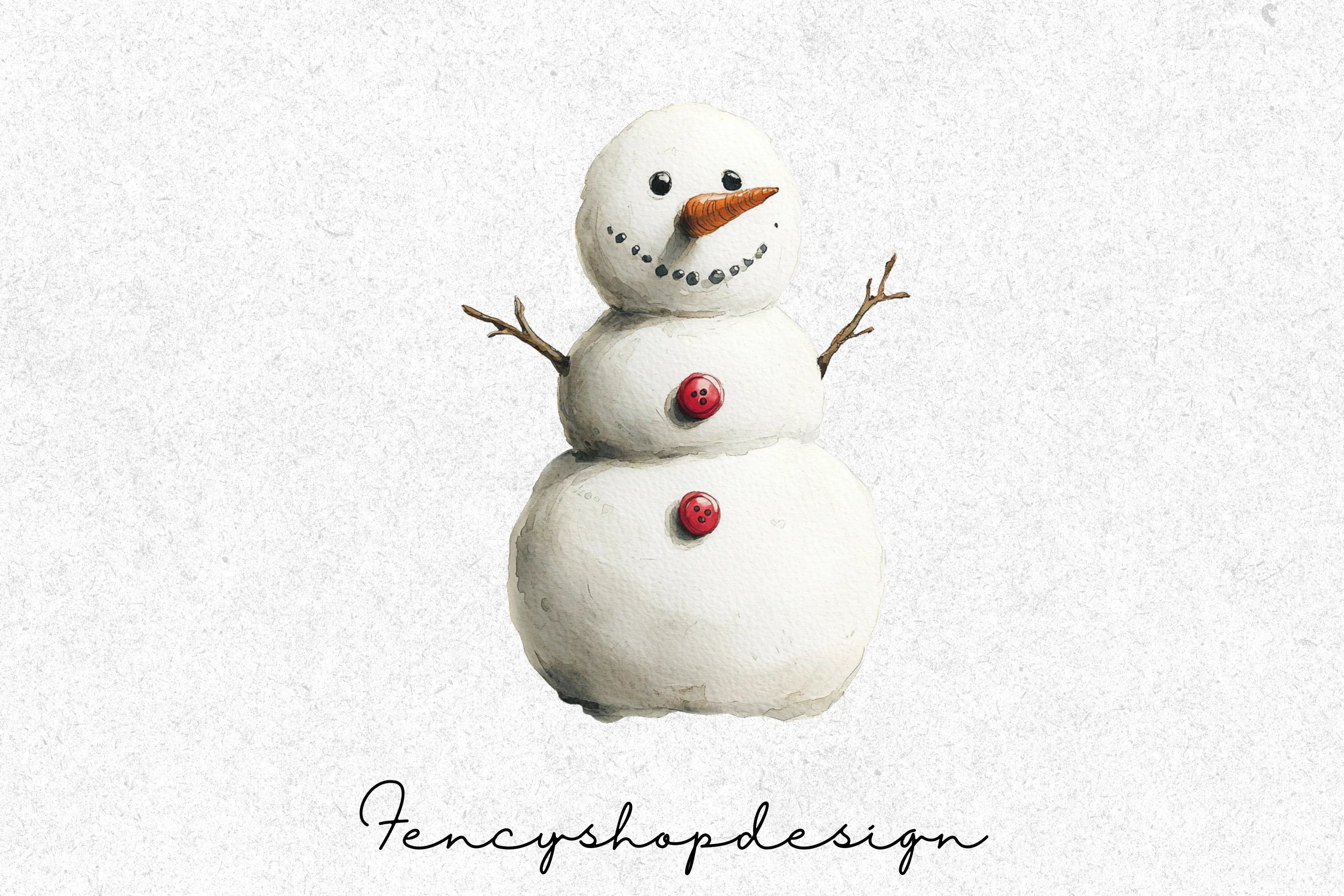 Cute Snowman Christmas Winter Clipart Bundle - Image 4