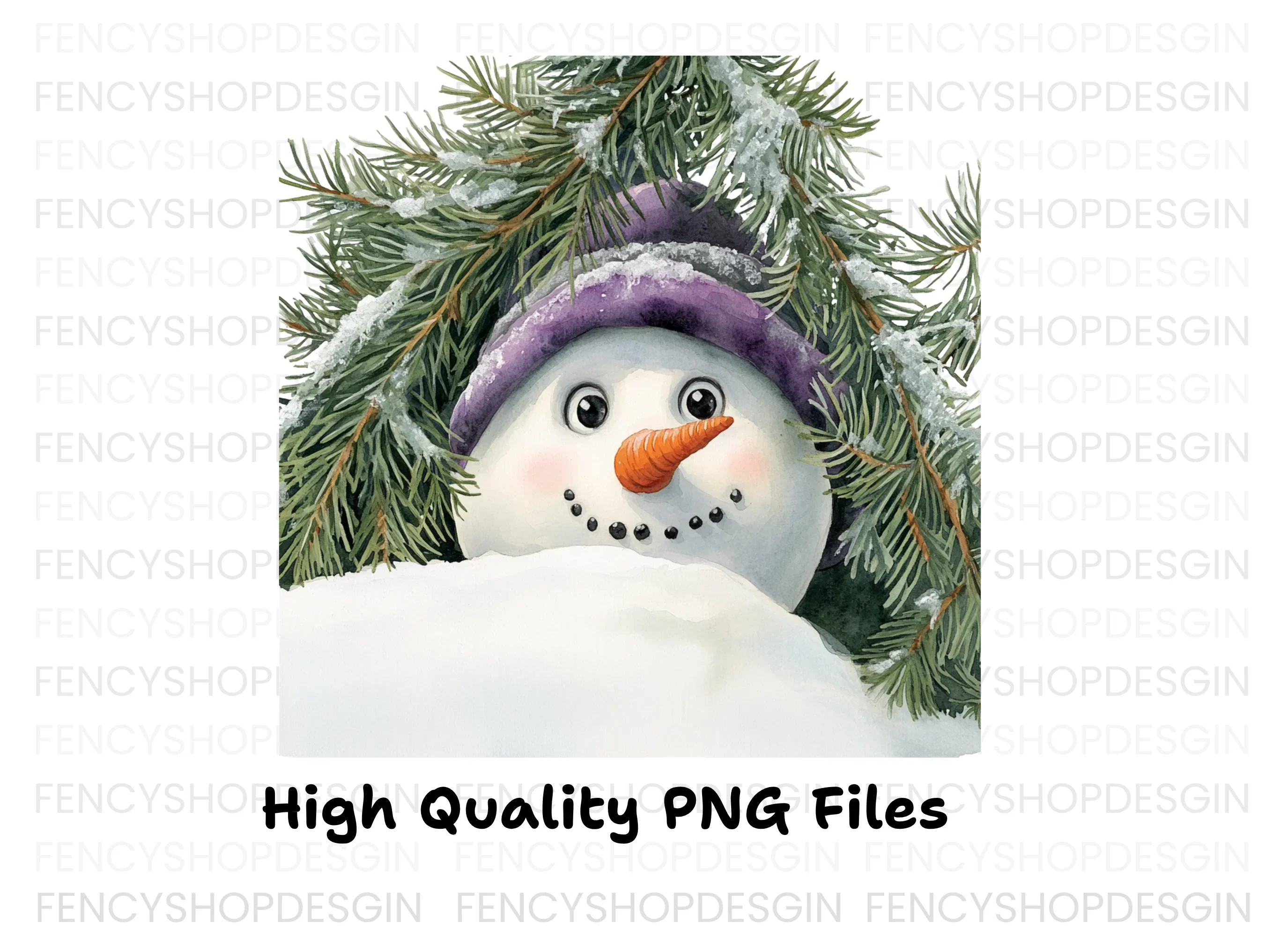 Cute Snowman Peeking Winter Clipart Bundle - Image 2