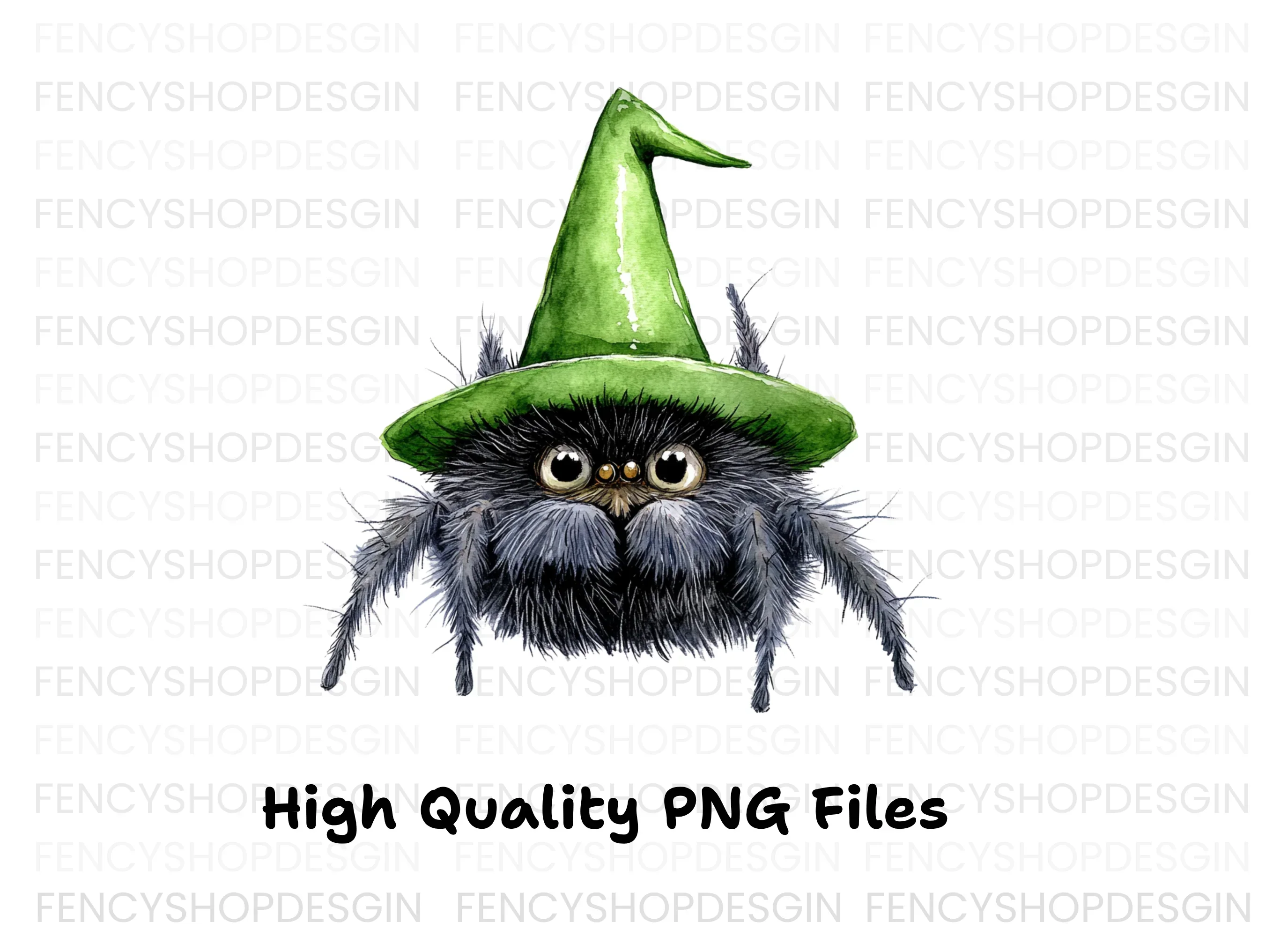 Cute Spider Witch Hat Halloween Clipart Bundle - Image 3