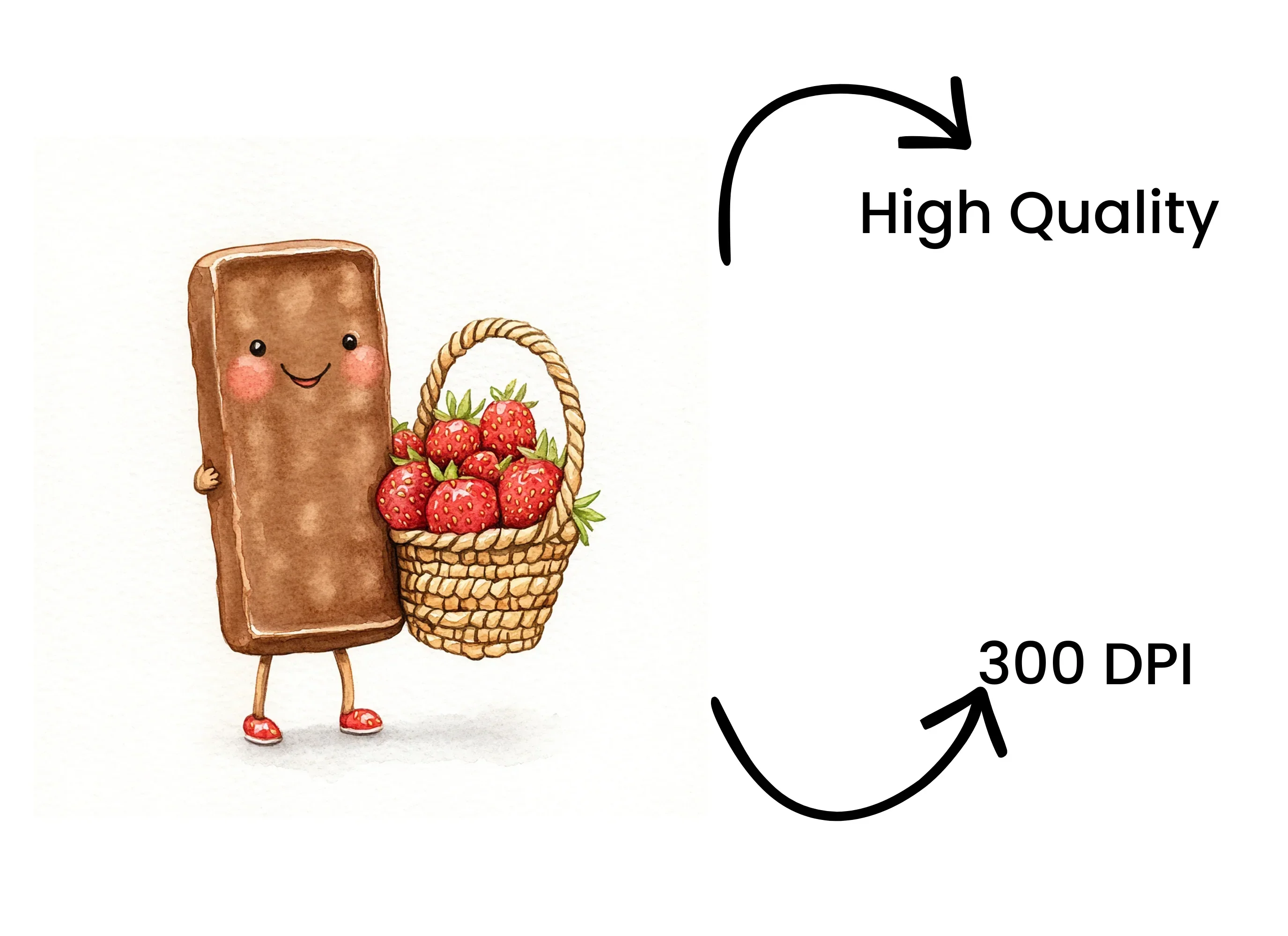Cute Strawberry Chocolate Bar Clipart Bundle - Image 4