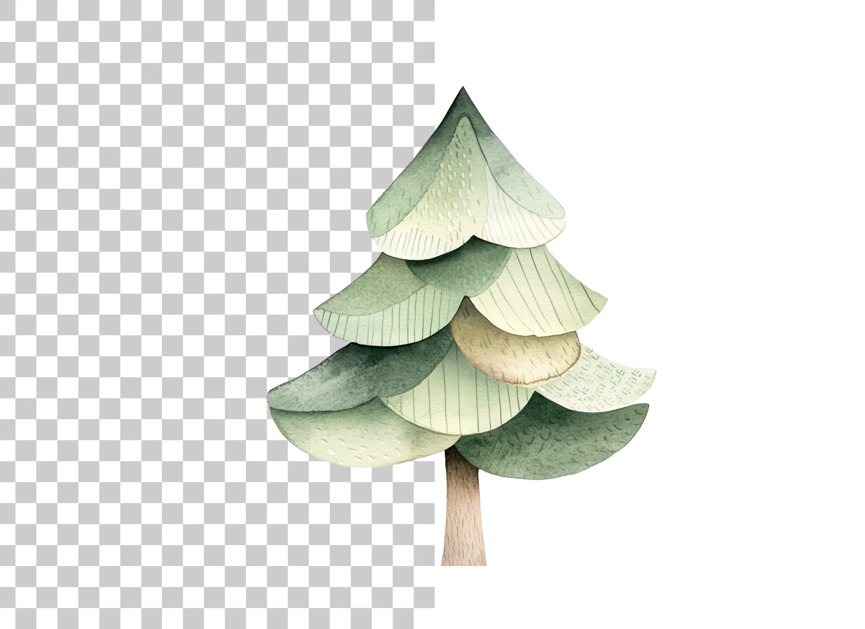 Cute Stylized Pine Tree Clipart Bundle - Image 6