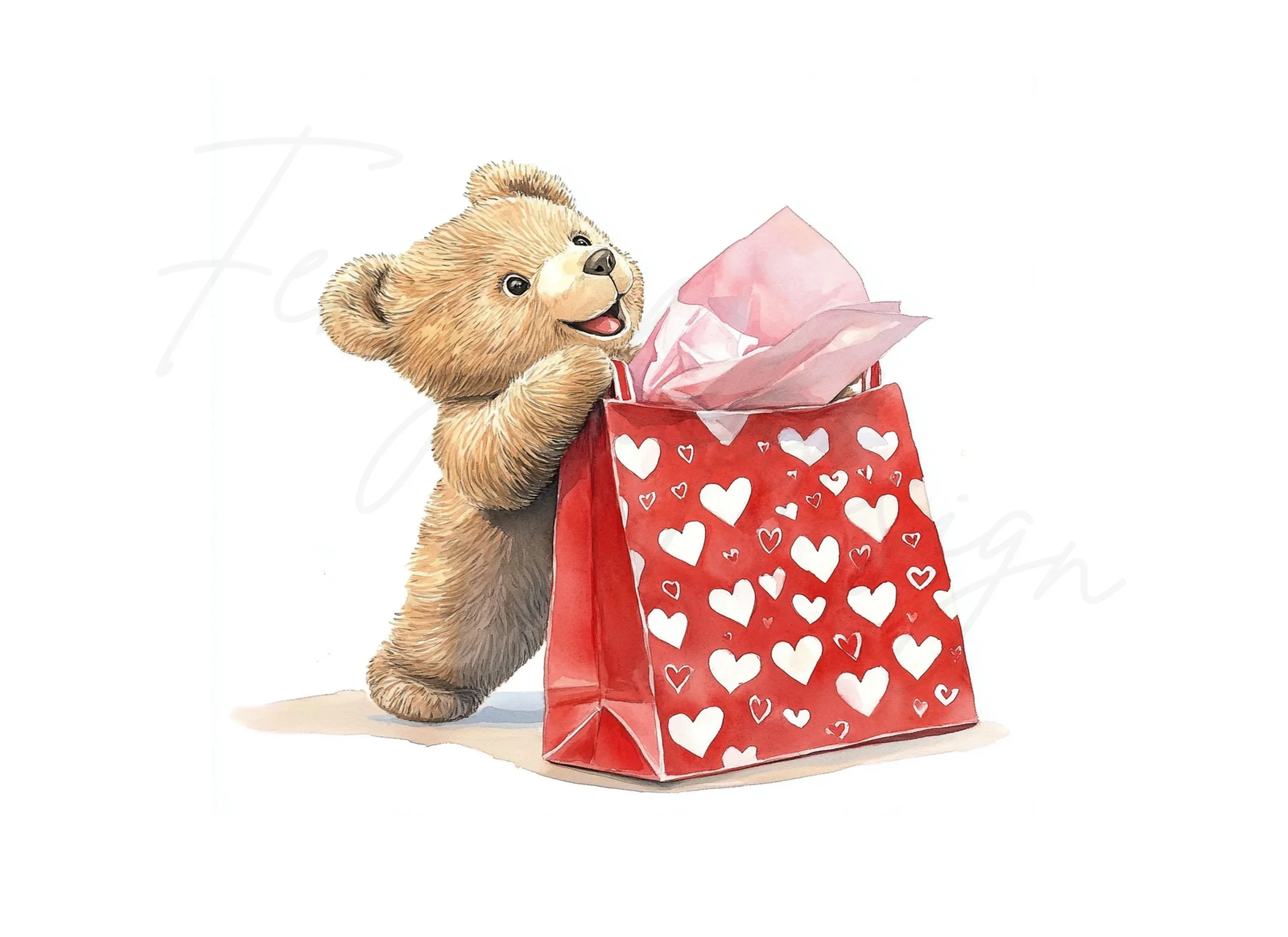 Cute Teddy Bear Valentine Day Clipart Bundle - Image 3