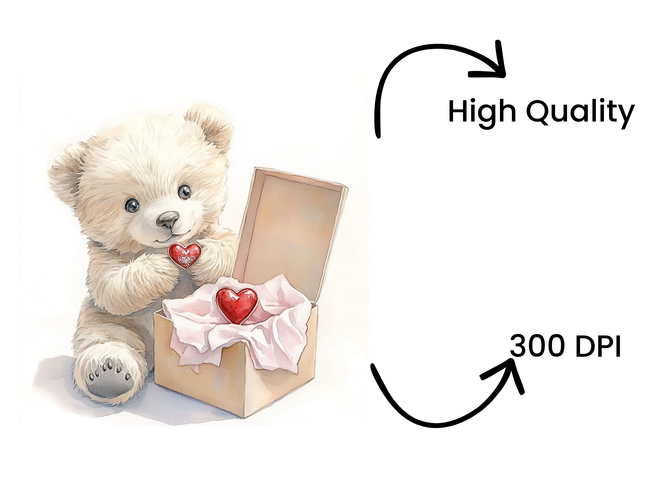 Cute Teddy Bear with Gift Box Clipart Bundle - Image 4