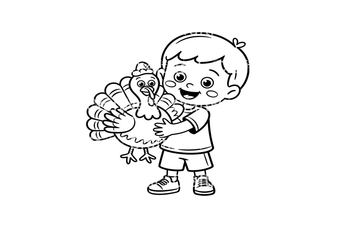 Cute Thanksgiving Turkey Coloring Books - Image 3