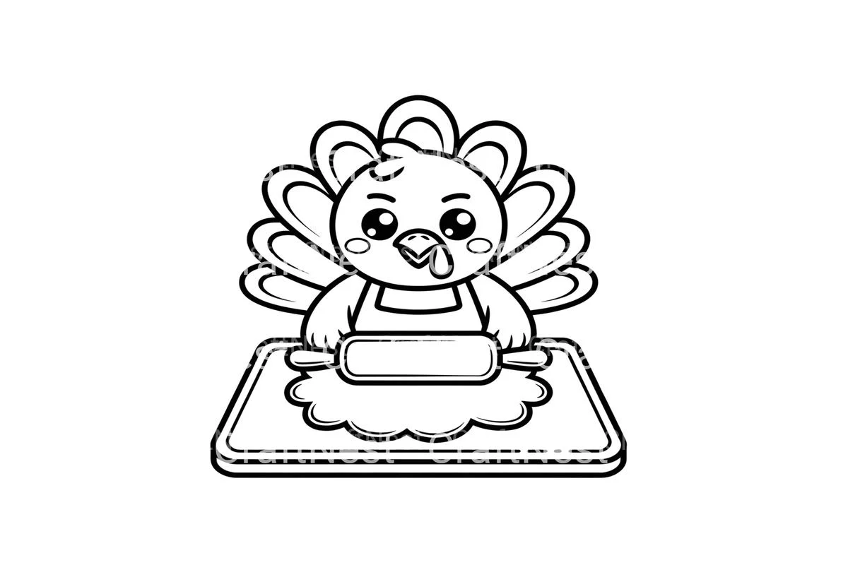 Cute Turkey Baking Coloring Books - Image 4