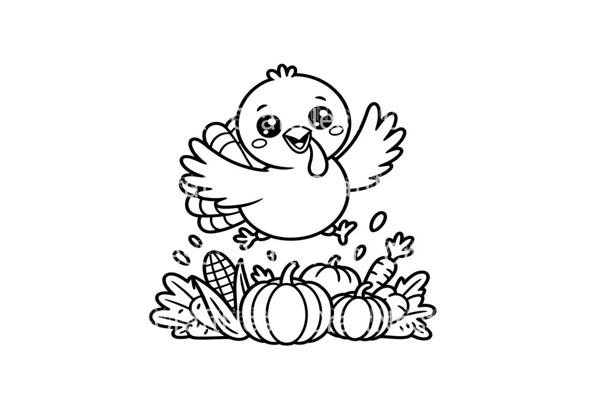 Cute Turkey Thanksgiving Coloring Books - Image 2
