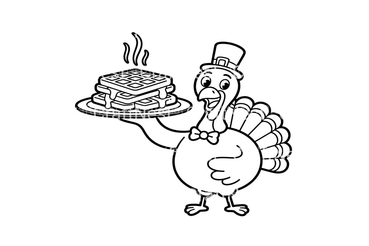 Cute Turkeys with Waffles Coloring Books - Image 4