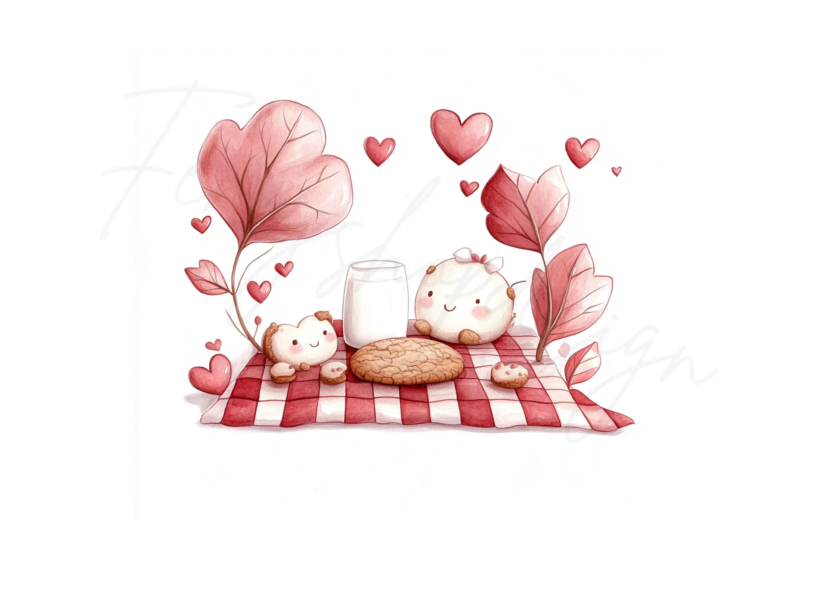 Cute Valentine Day Picnic Clipart Bundle - Image 3