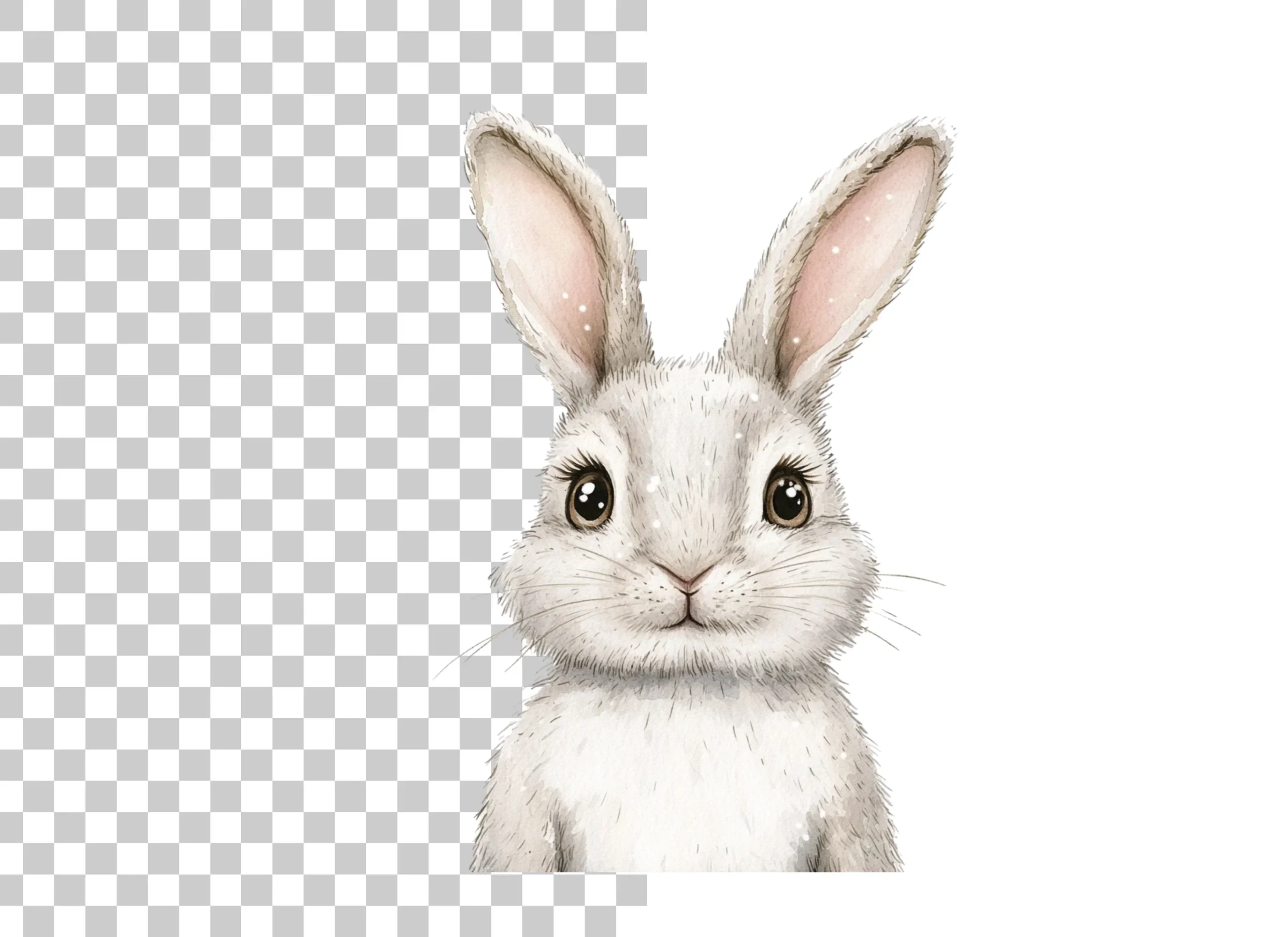 Cute White Bunny Clipart Bundle - Image 2