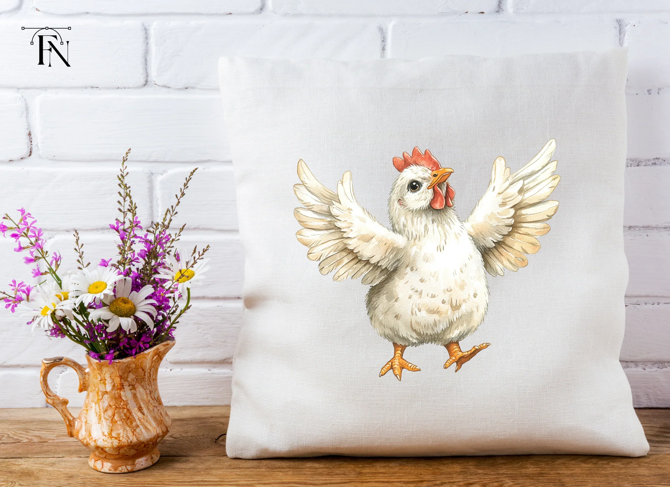 Cute White Chicken Clipart Bundle - Image 5