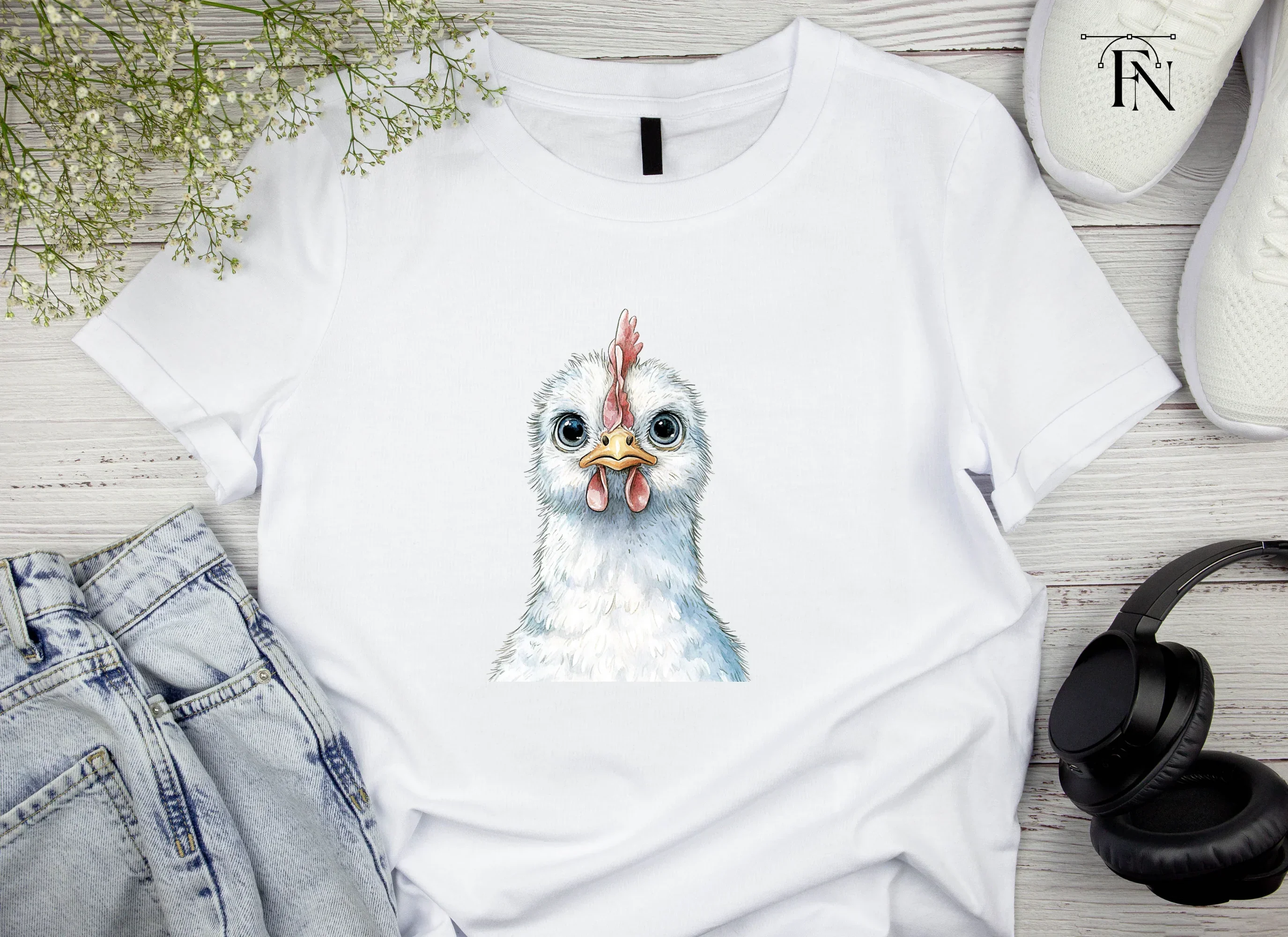 Cute White Chicken Head Clipart Bundle - Image 4