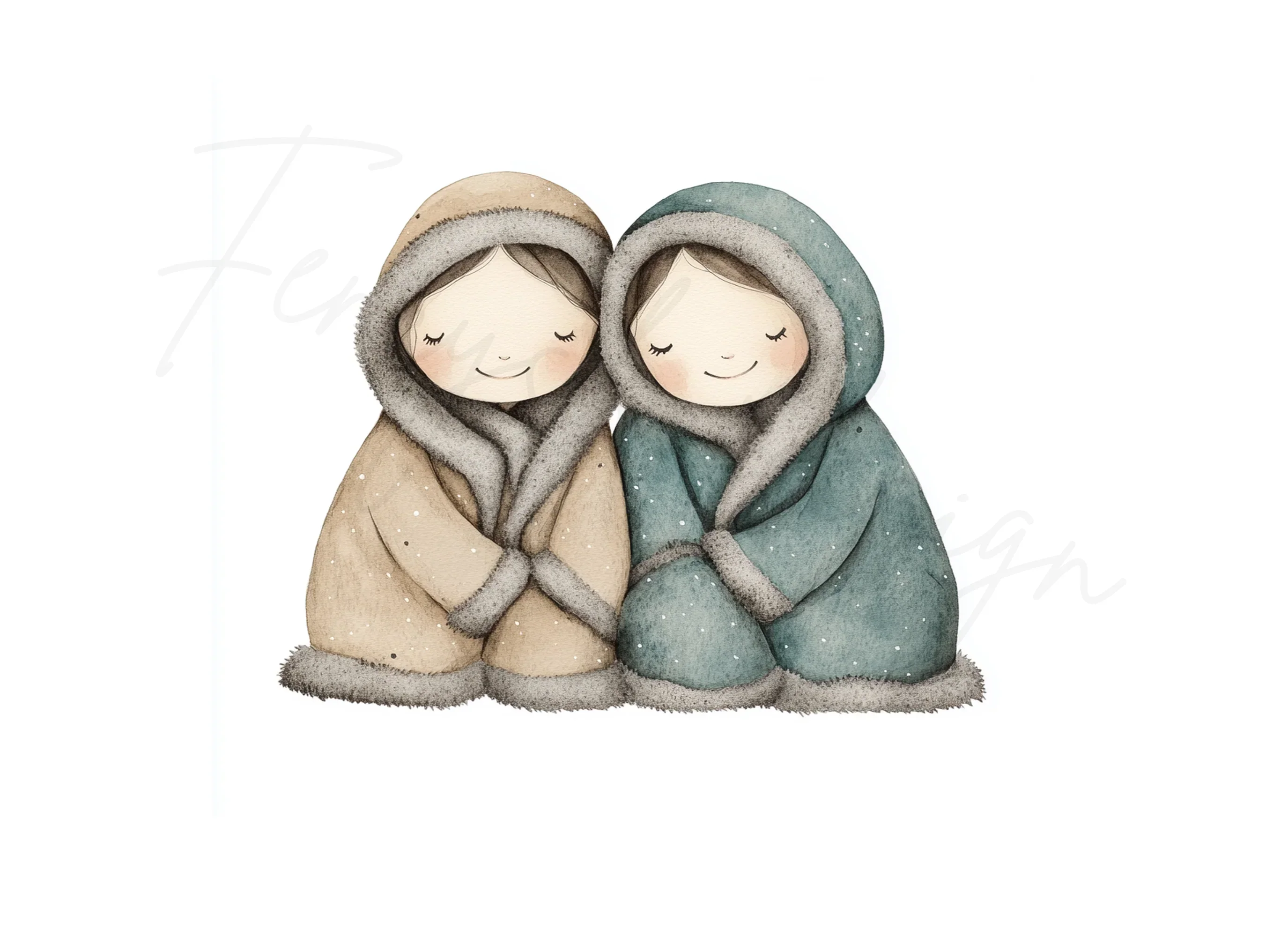 Cute Winter Kids Clipart Bundle - Image 3