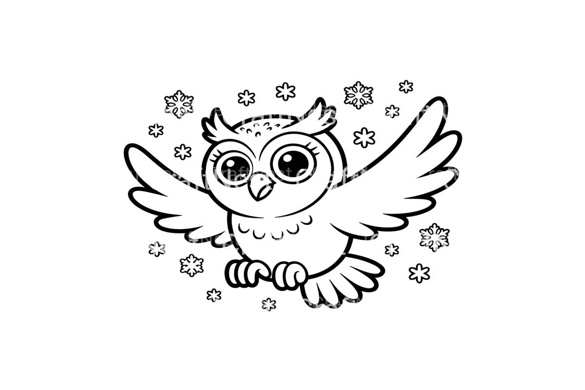Cute Winter Owl Coloring Books - Image 3