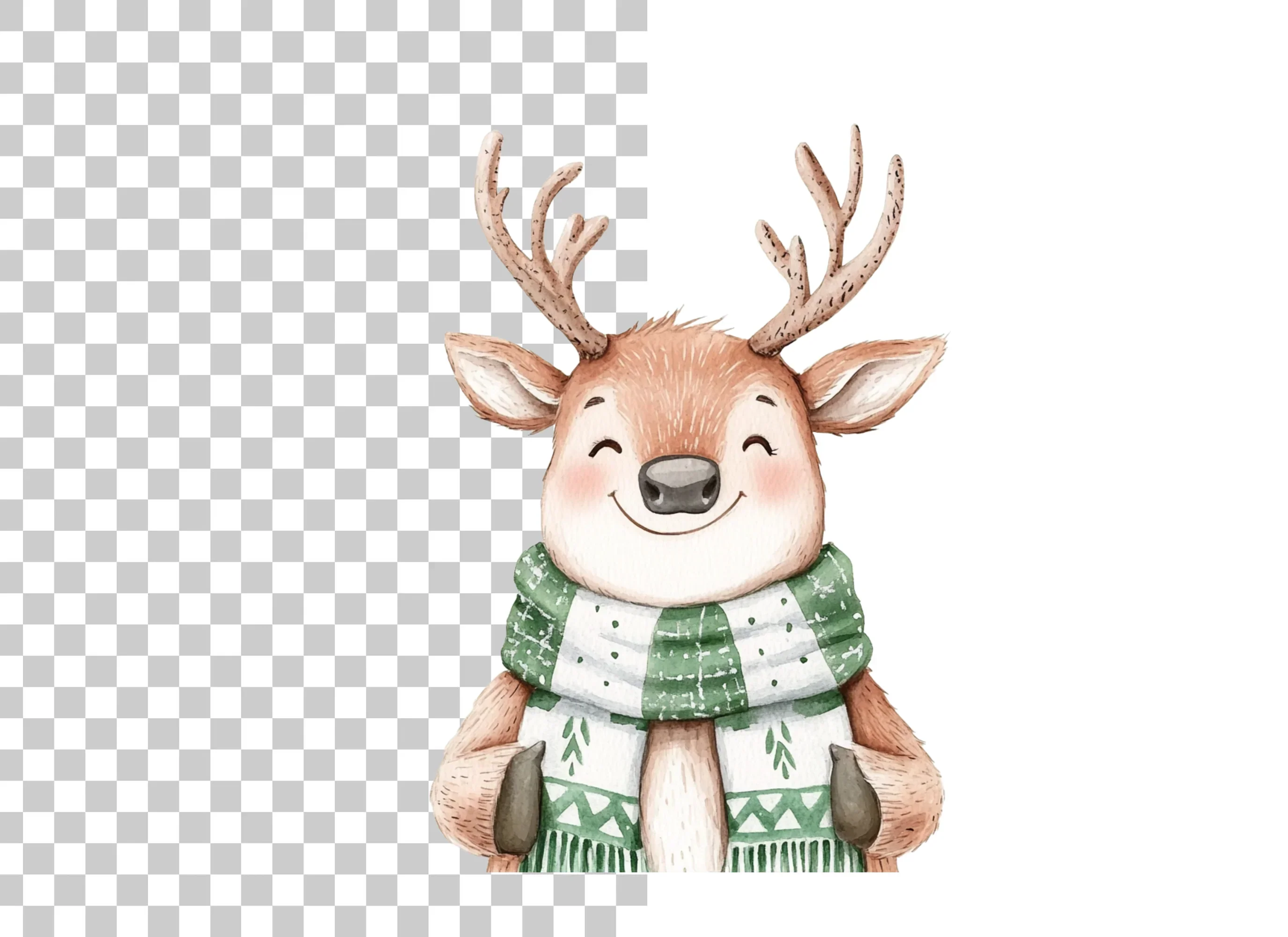 Cute Winter Reindeer Clipart Bundle - Image 6