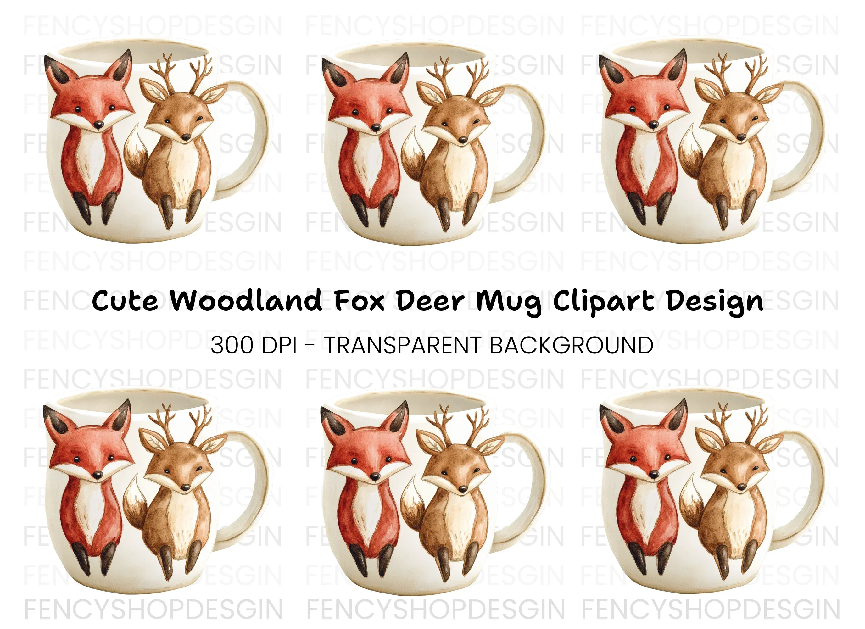 Cute Woodland Animals Clipart Bundle