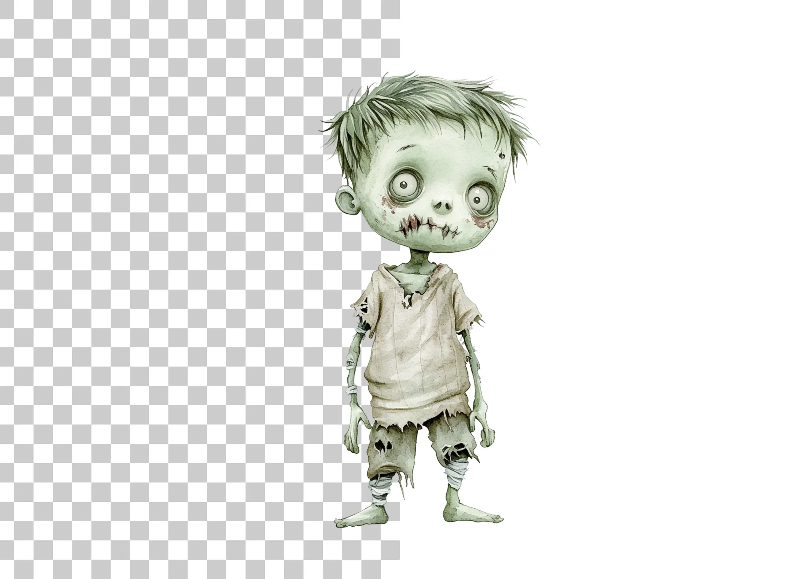 Cute Zombie Boy Clipart Bundle - Image 2