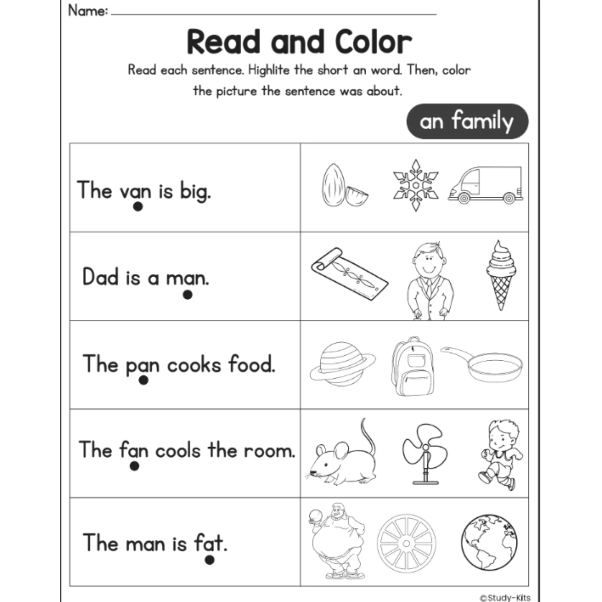 CVC Word Fluency Read and Color Worksheets - Image 5