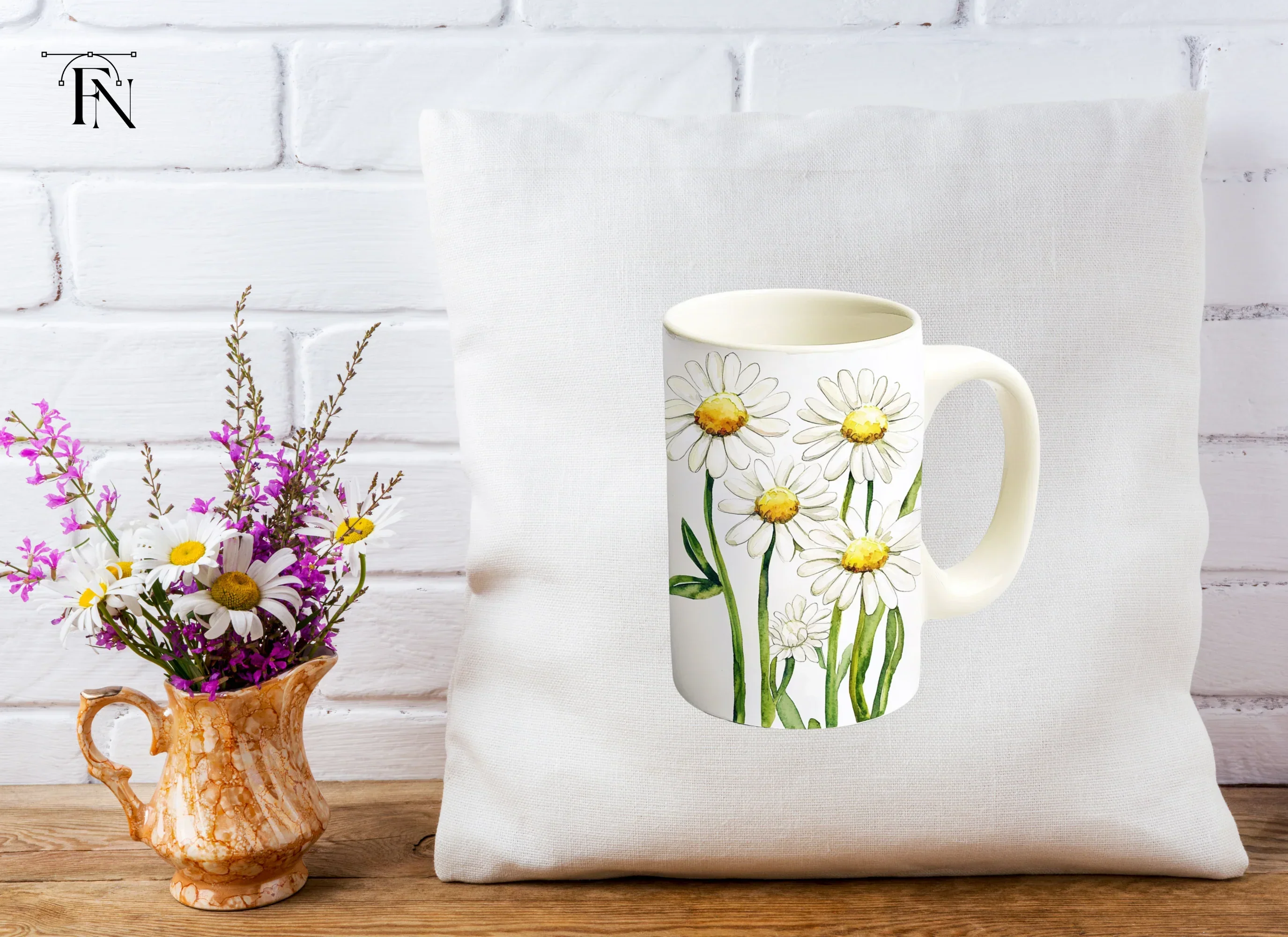 Daisy Flowers in Mugs Clipart Bundle - Image 5