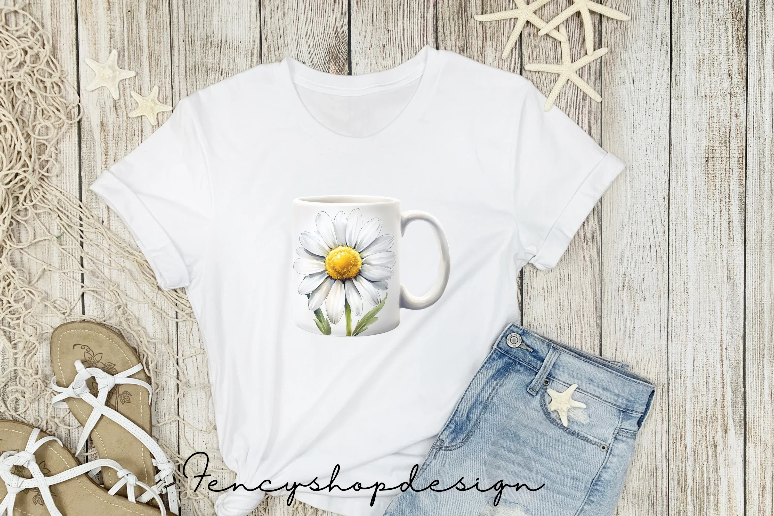 Daisy Mugs Clipart Bundle - Image 6