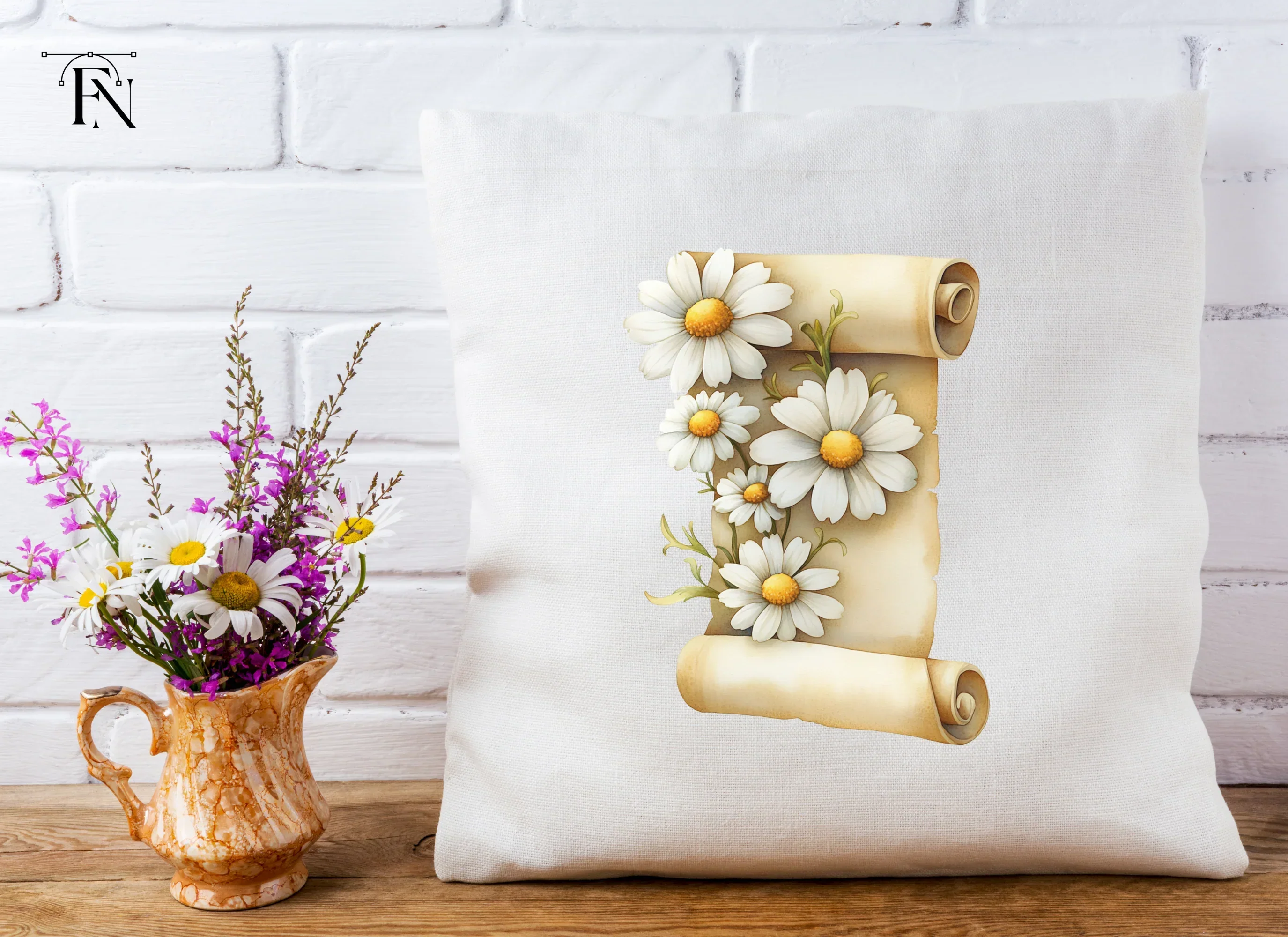 Daisy Scroll Clipart Bundle - Image 5