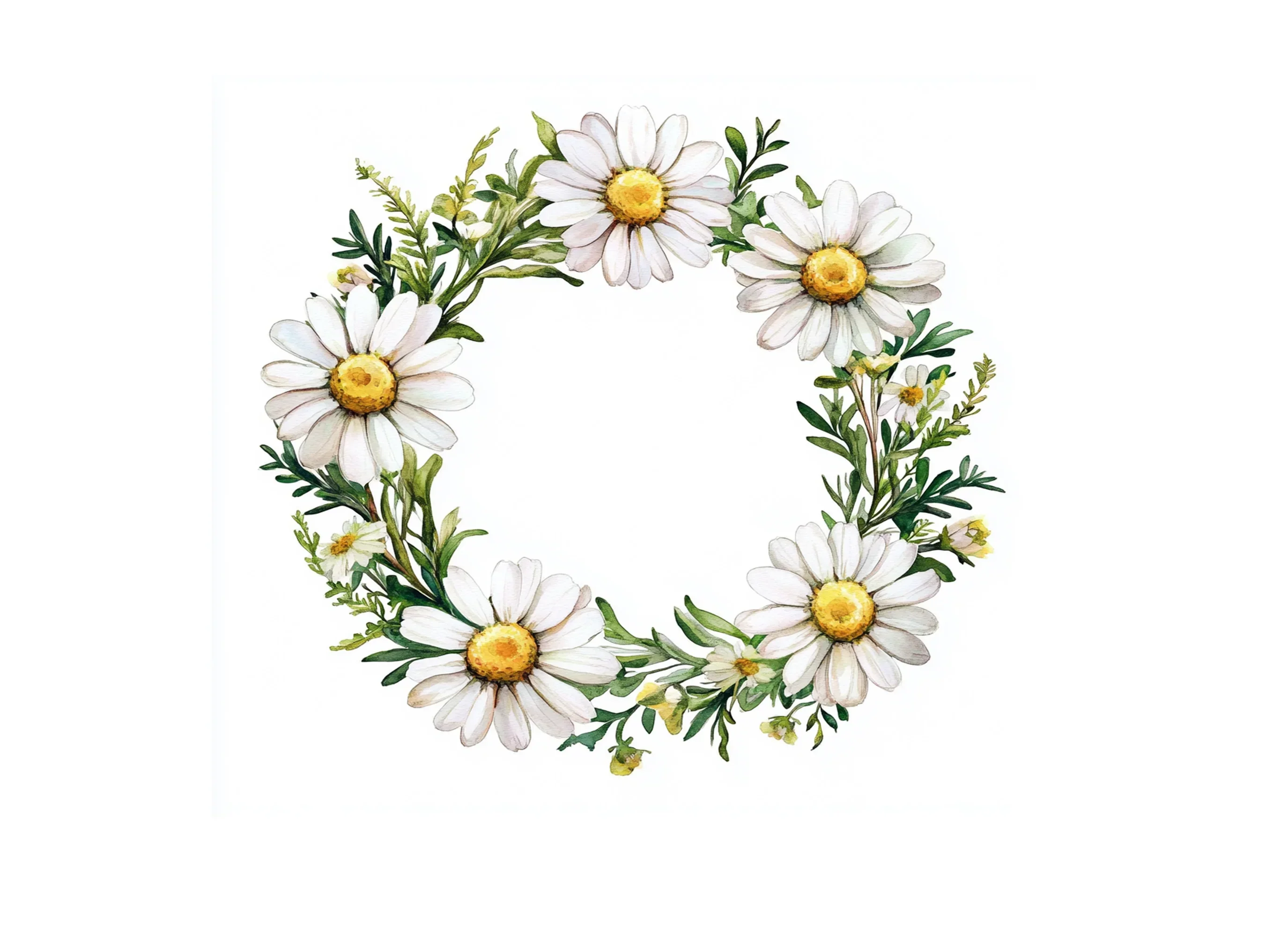 Daisy Wreaths Clipart Bundle - Image 2