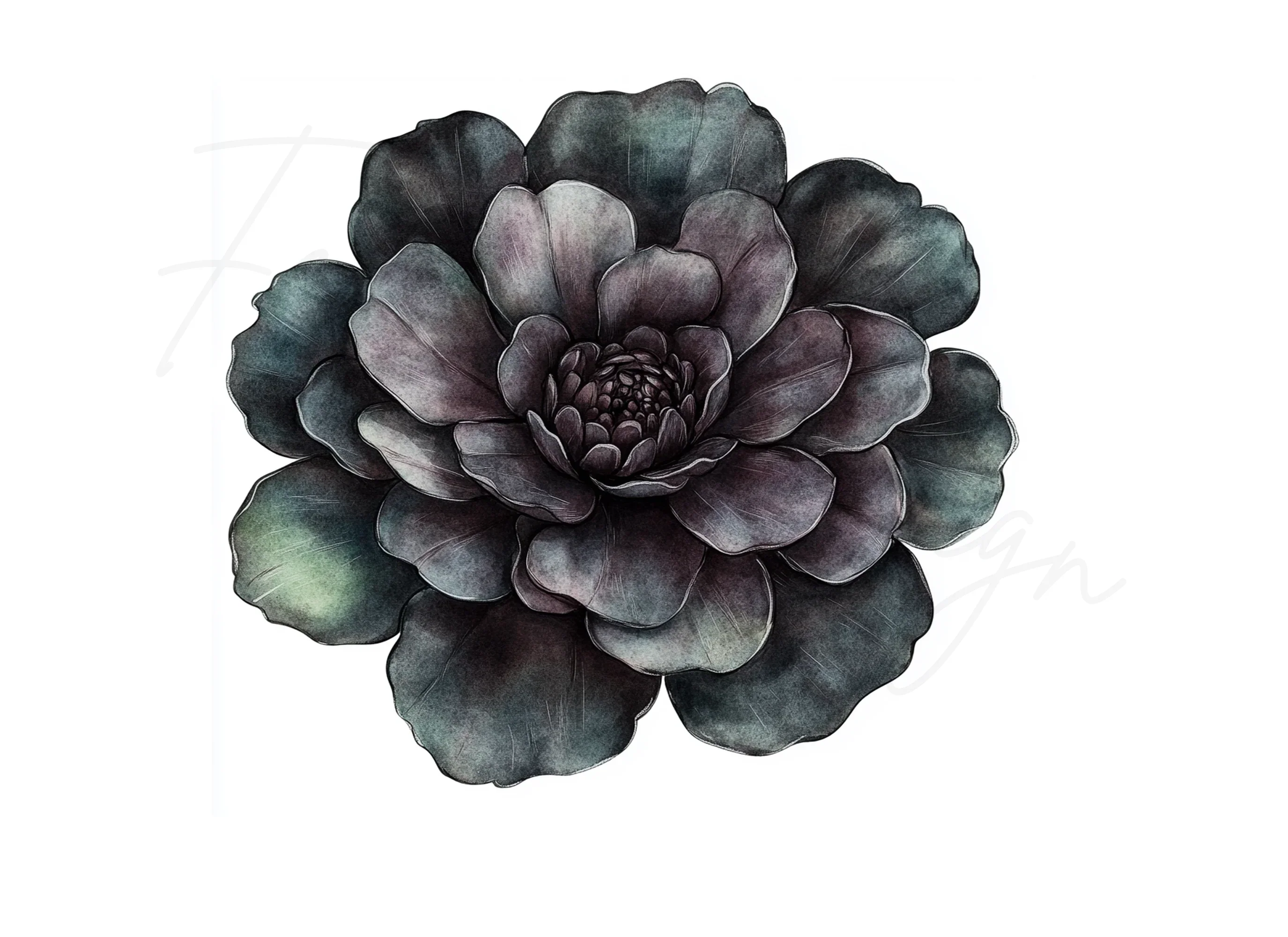 Dark Floral Clipart Bundle - Image 3