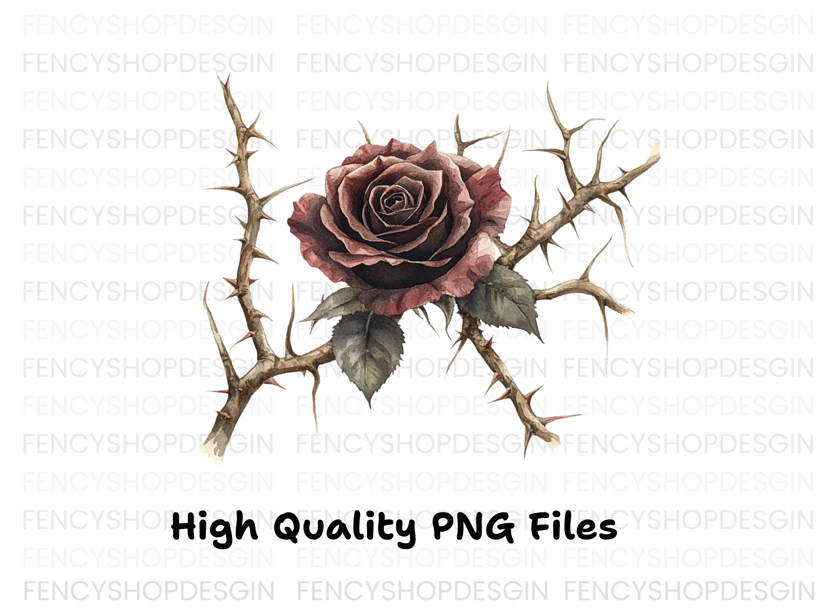 Dark Roses and Thorns Clipart Bundle - Image 3