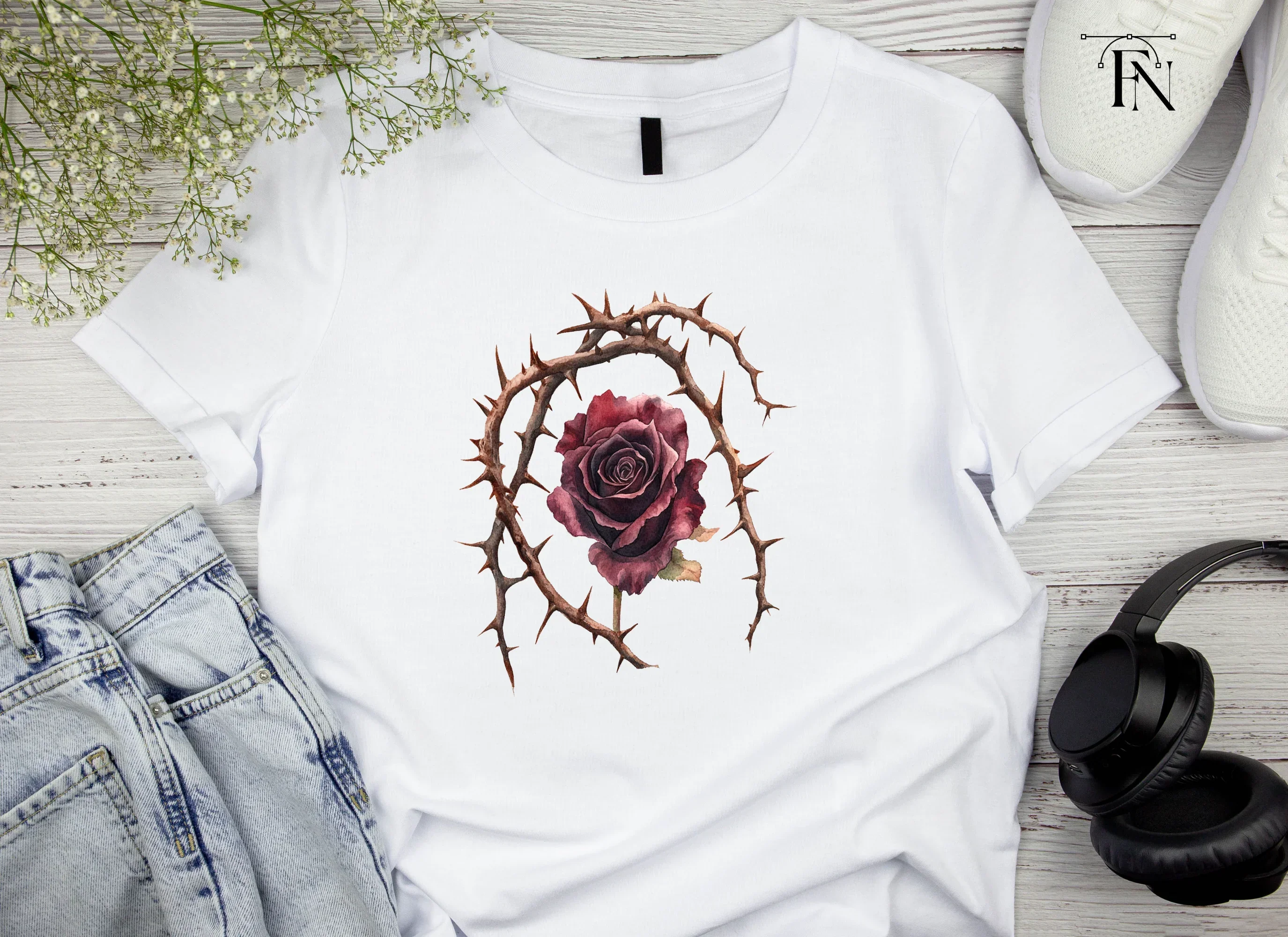 Dark Roses and Thorns Clipart Bundle - Image 4