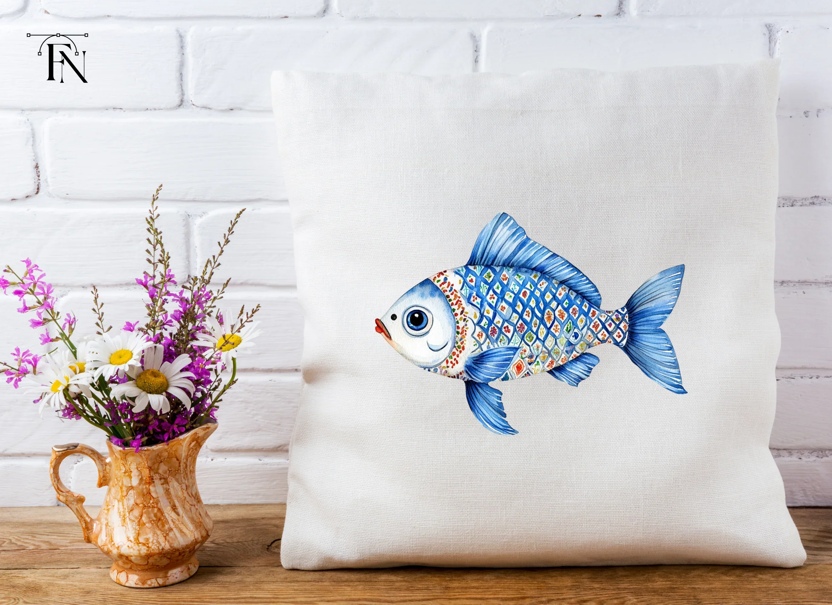 Decorative Blue Fish Clipart Bundle - Image 4
