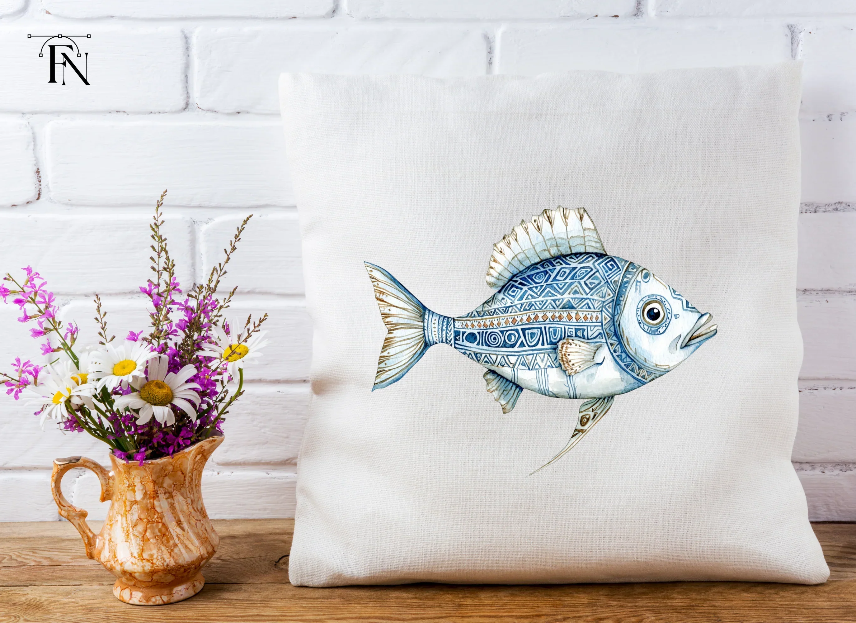 Decorative Blue Fish Clipart Bundle - Image 5