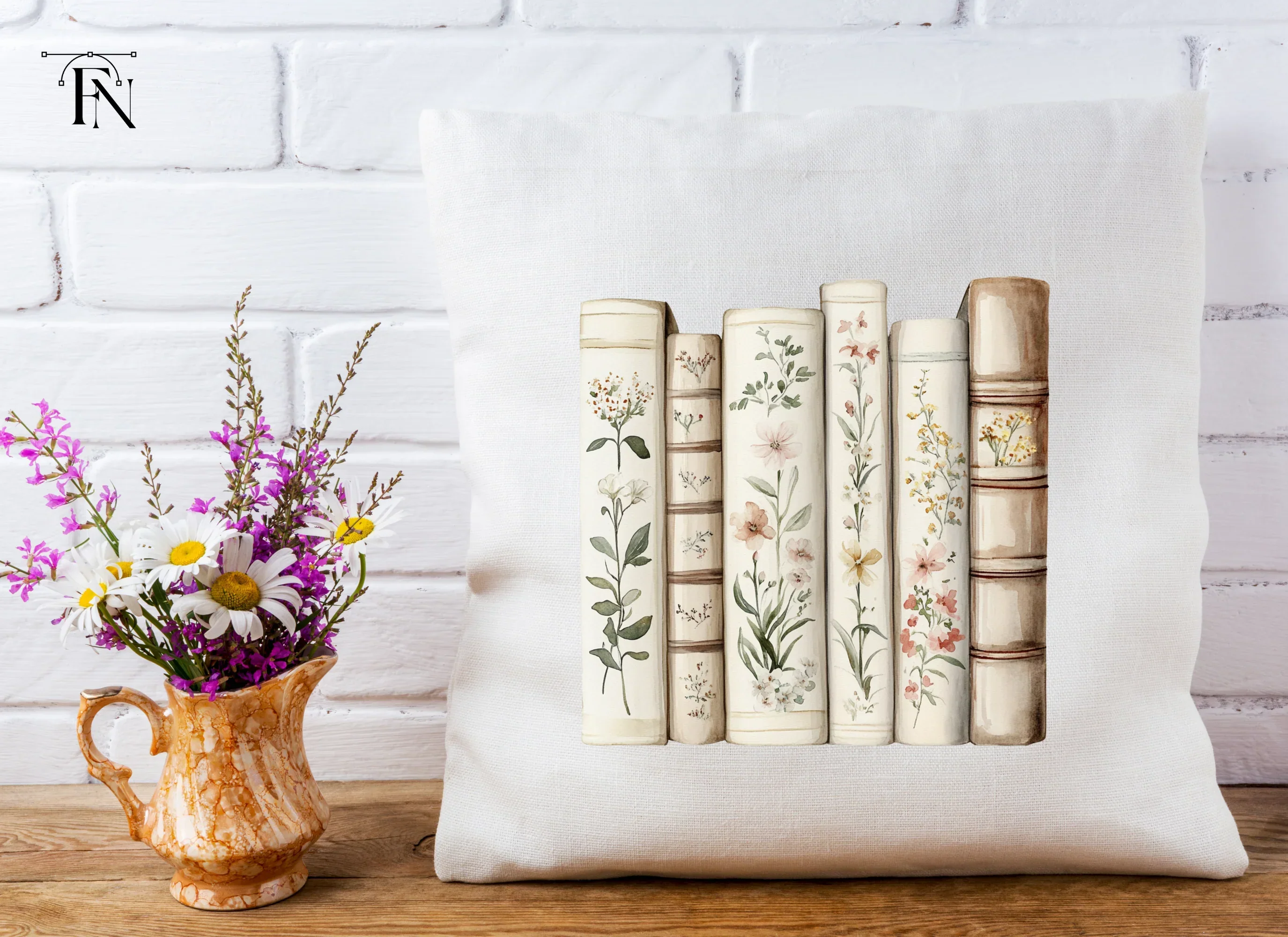 Decorative Floral Book Spines Clipart Bundle - Image 3