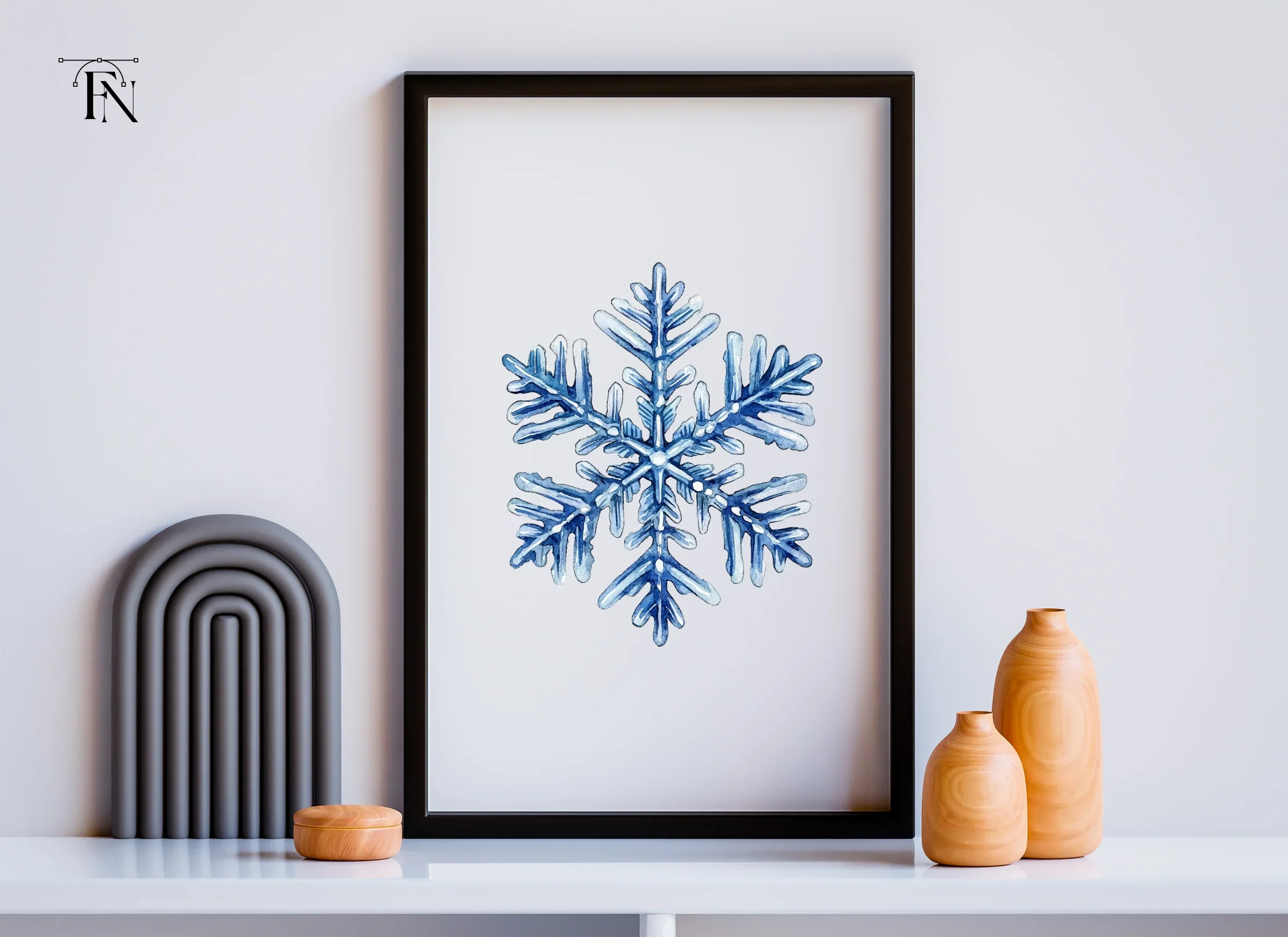 Deep Blue Snowflake Clipart Bundle - Image 6